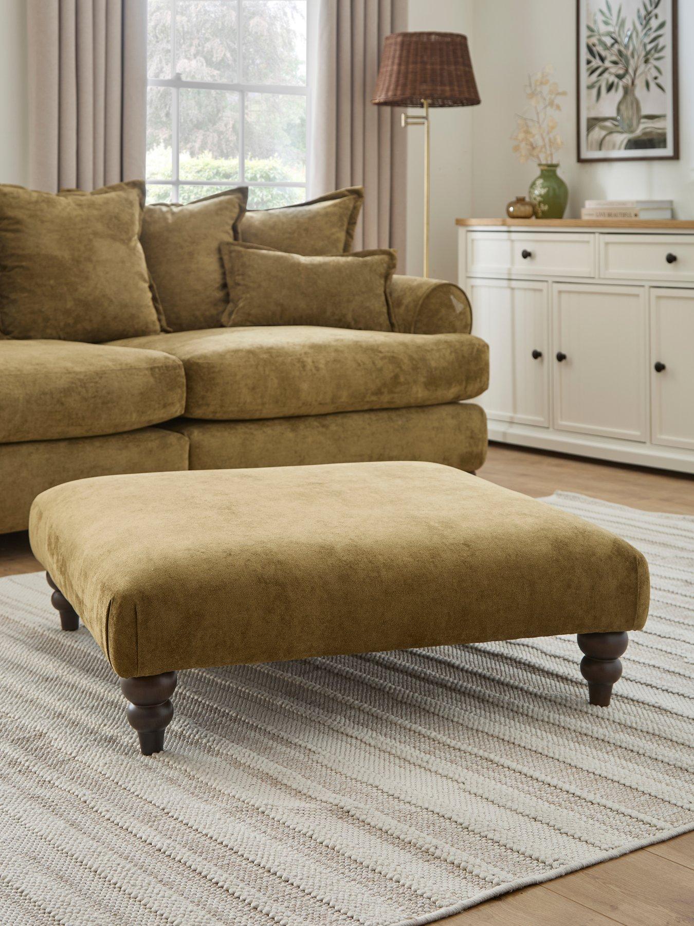 Image 1 of 6 of Very Home Amersham Plain Fabric Footstool&nbsp;- Made to Order in the UK