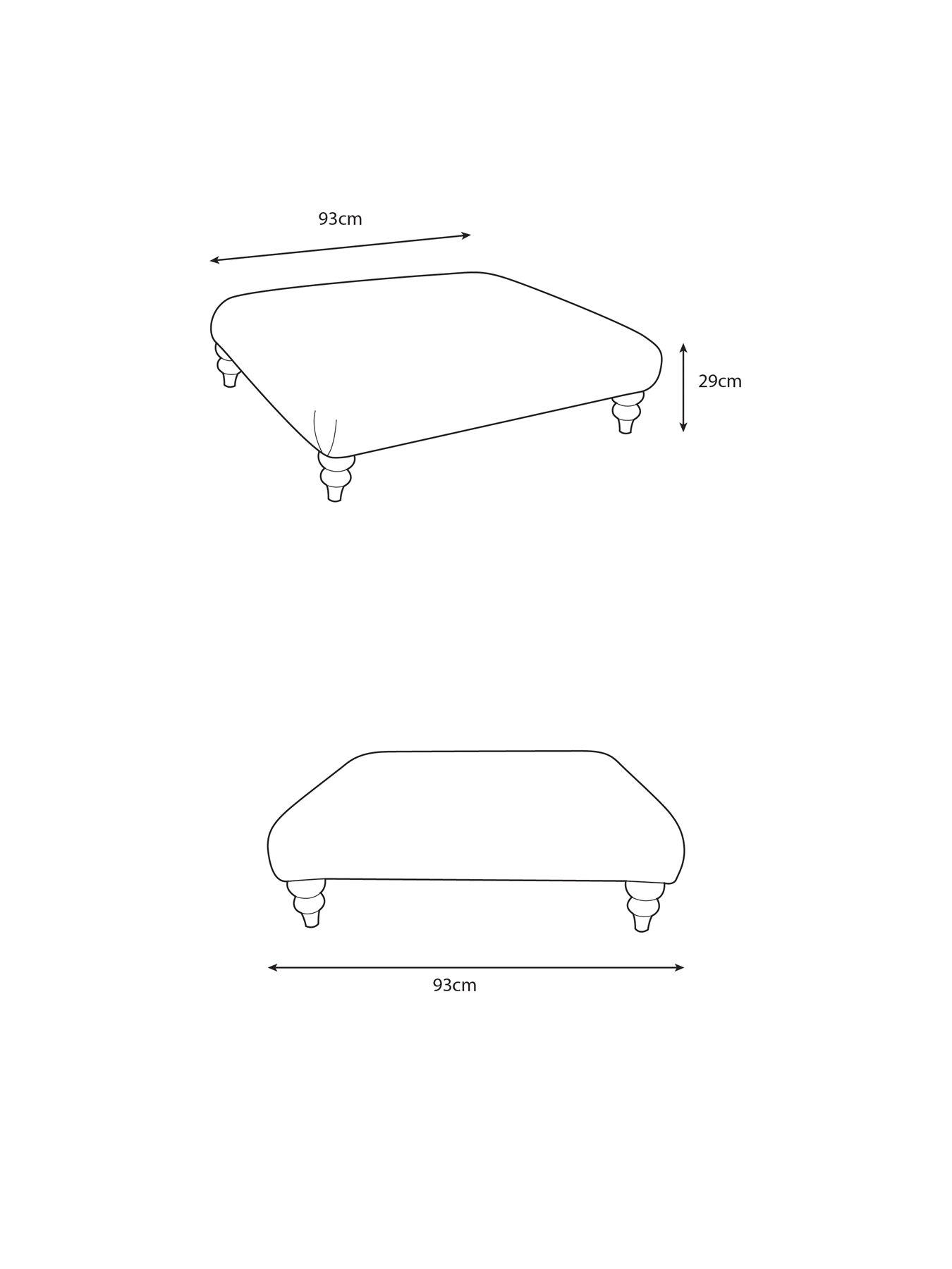 Image 7 of 7 of The Very Collection Amersham Plain Fabric Footstool&nbsp;- Made to Order in the UK - FSC&reg; Certified