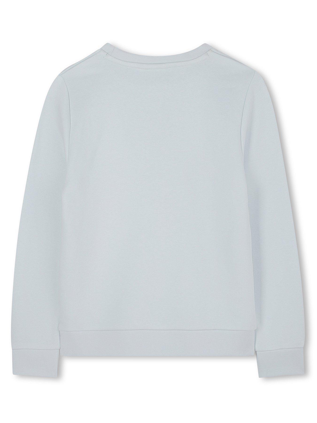 back image of boss-boys-logo-sweatshirt-light-blue