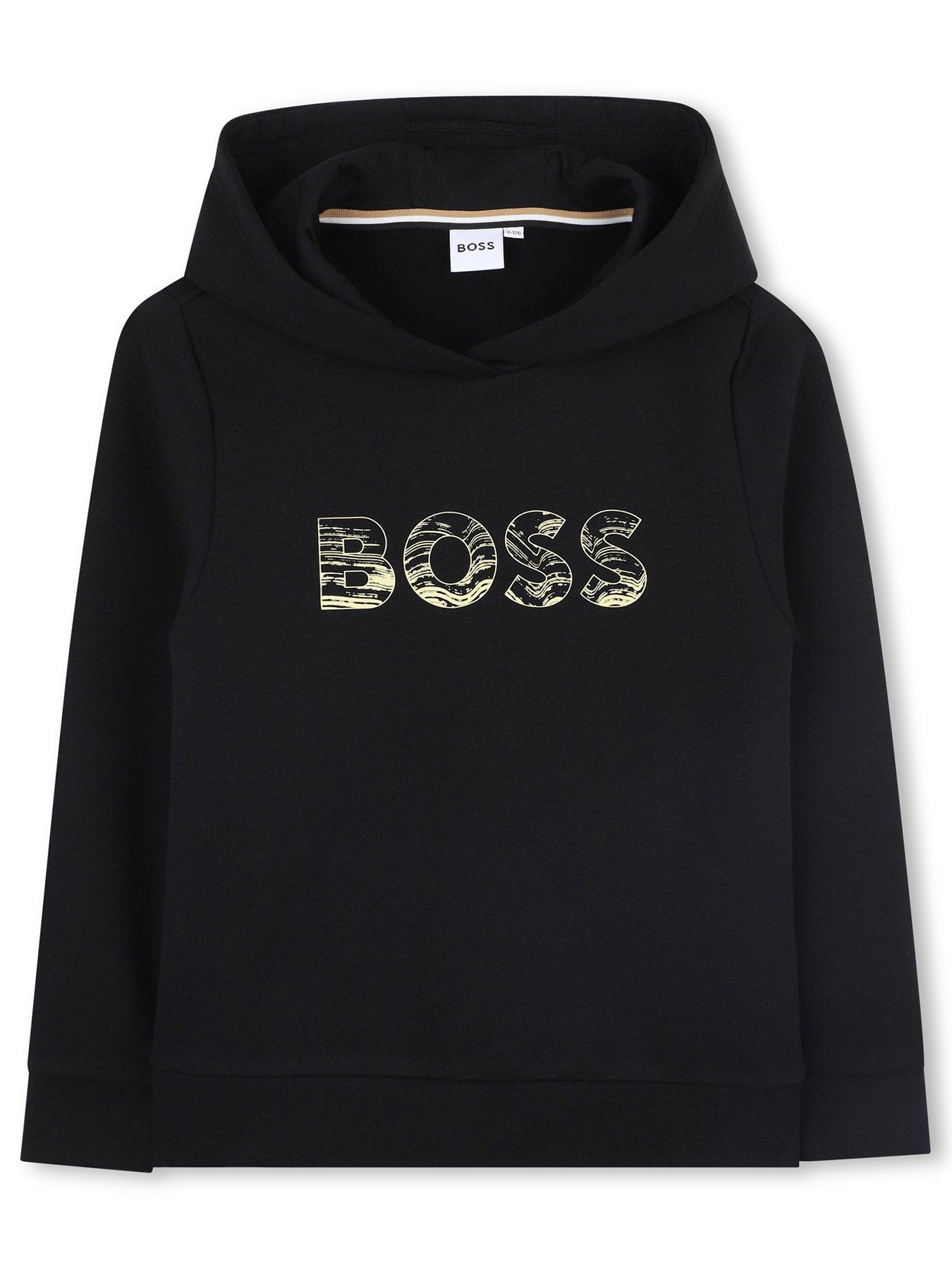  image of boss-boys-logo-hoodie-black
