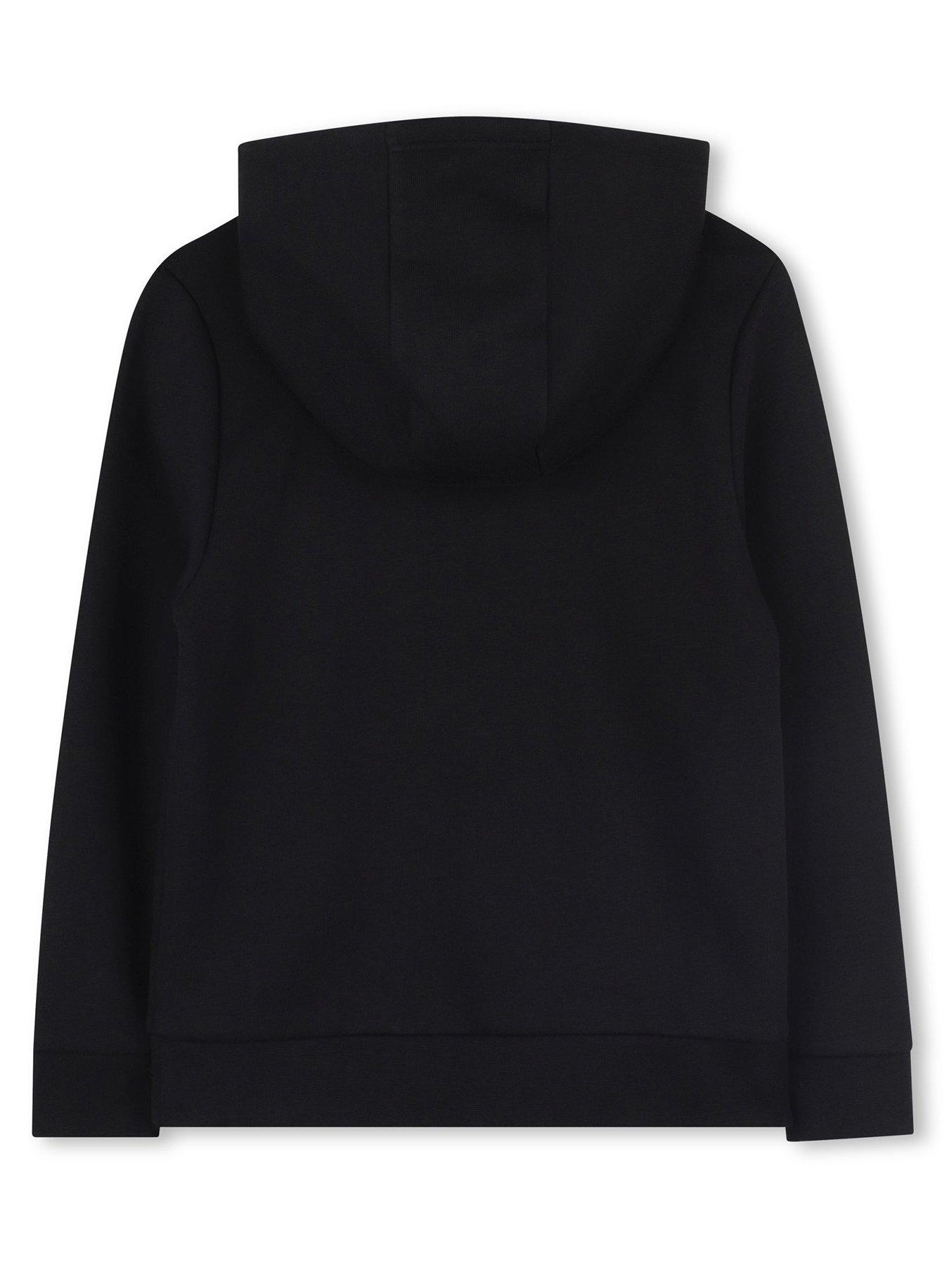 back image of boss-boys-logo-hoodie-black