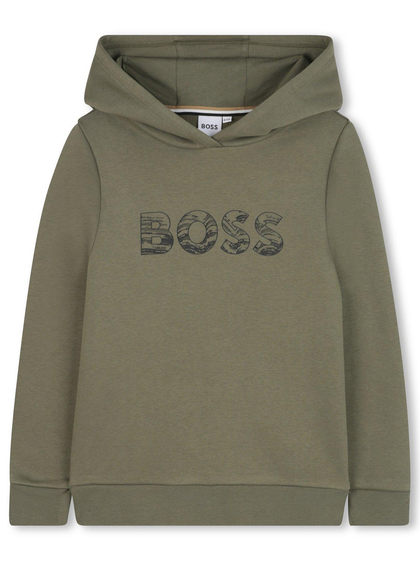 BOSS Boys Logo Hoodie - Khaki