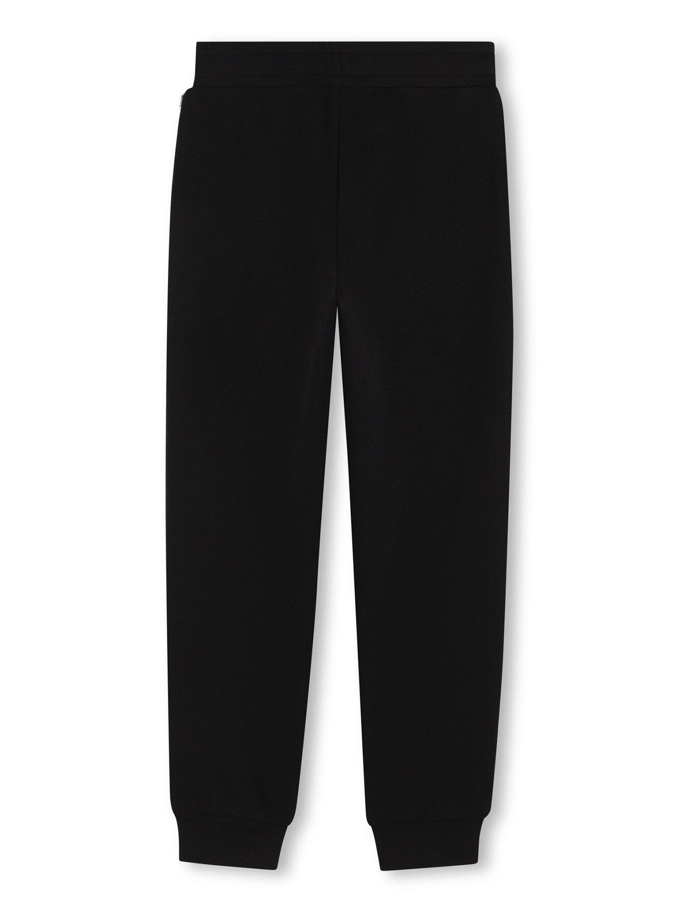 Image 2 of 3 of BOSS Boys Logo Jogging Bottoms - Black