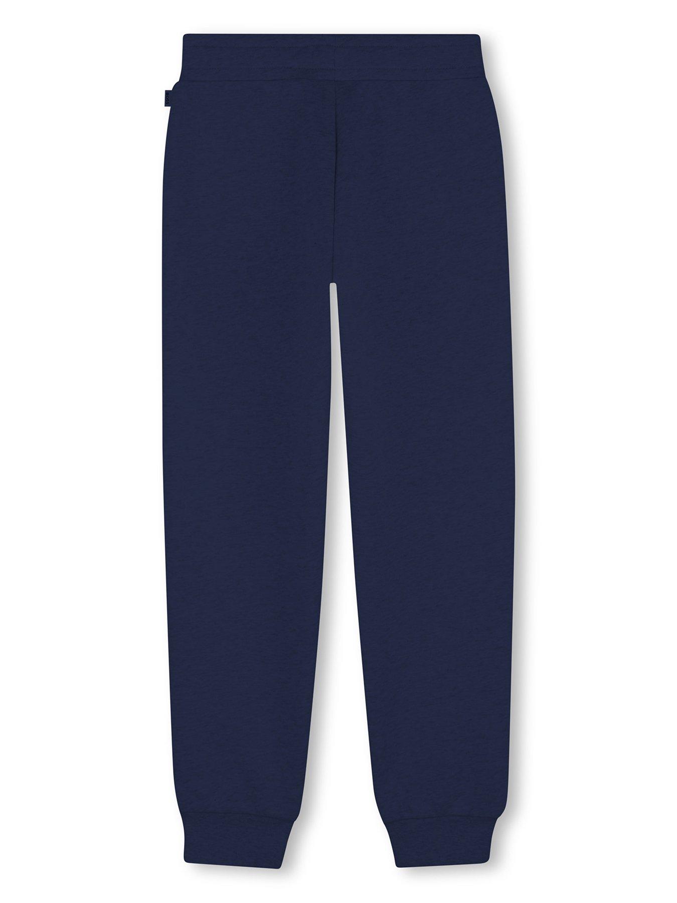  image of boss-boys-logo-jogging-bottoms-navy