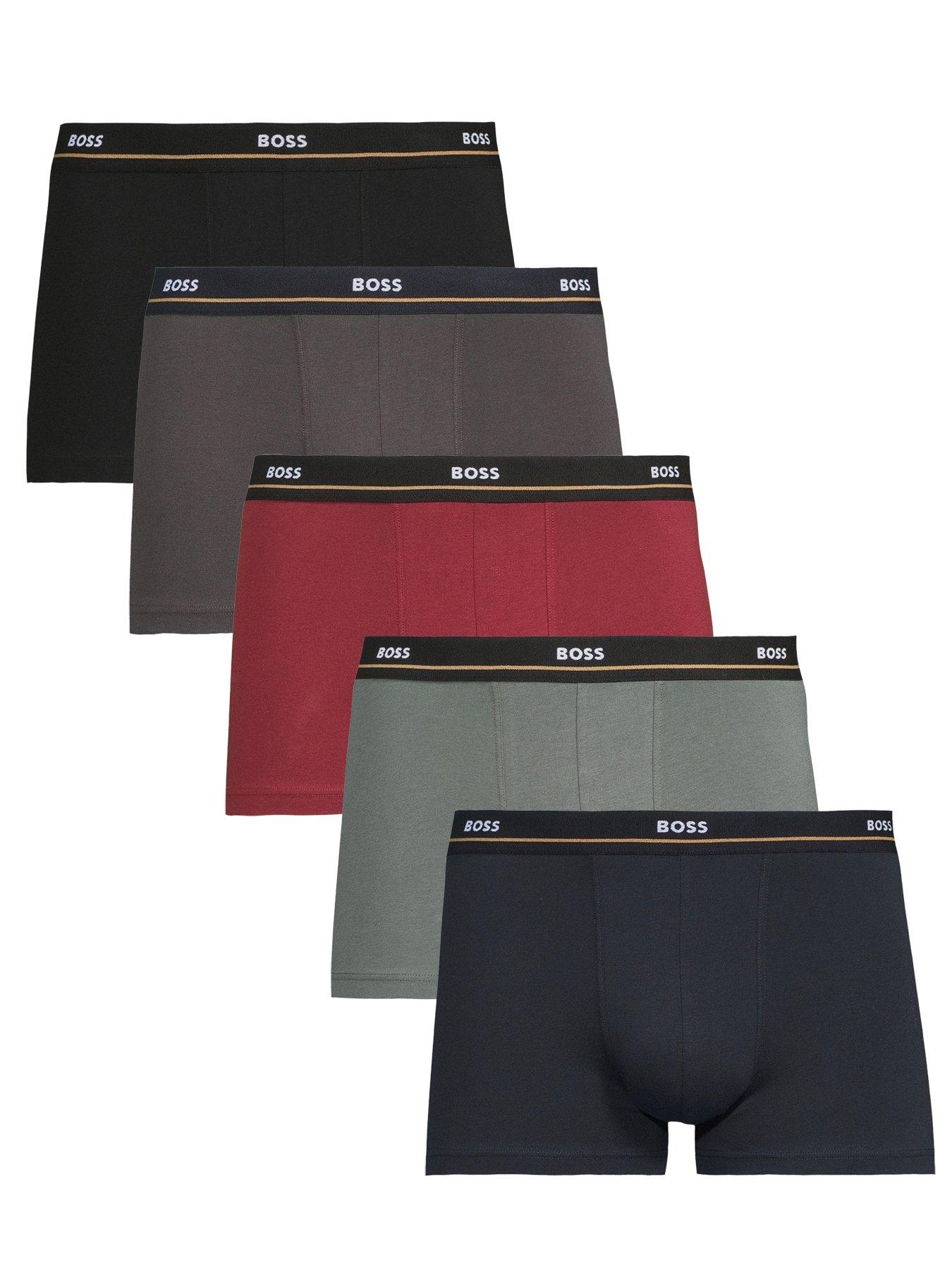 front image of boss-bodywear-5pack-trunks-multi