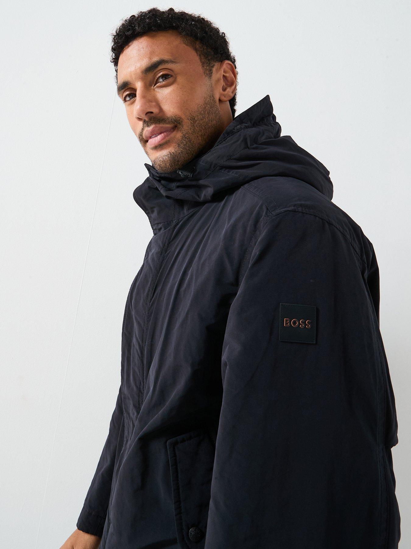 Image 4 of 6 of BOSS Boss Ohave Oversize Fit Long Parka - Black