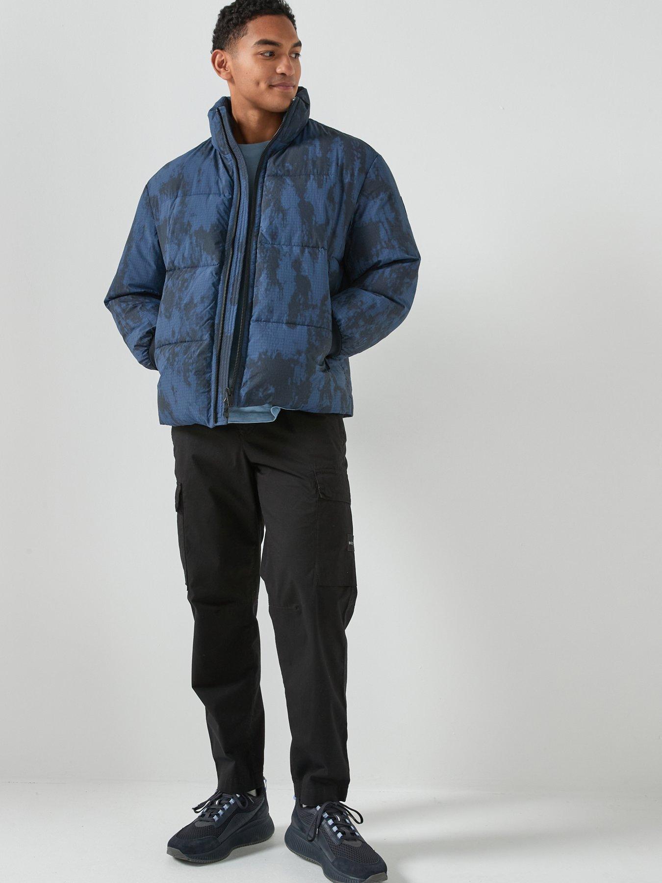  image of boss-oshin-relaxed-fit-camo-quilted-jacket-navy
