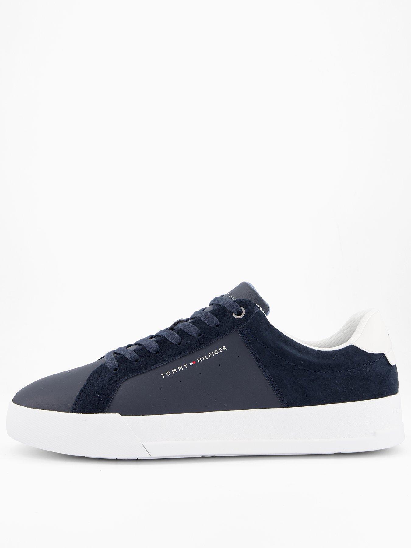 Image 1 of 7 of Tommy Hilfiger Th Court Mix Nubuck Trainers - Navy