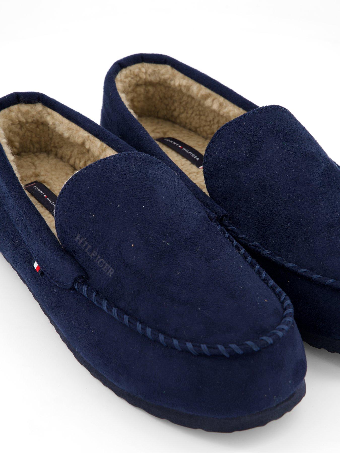  image of tommy-hilfiger-driver-suede-slippers-navy