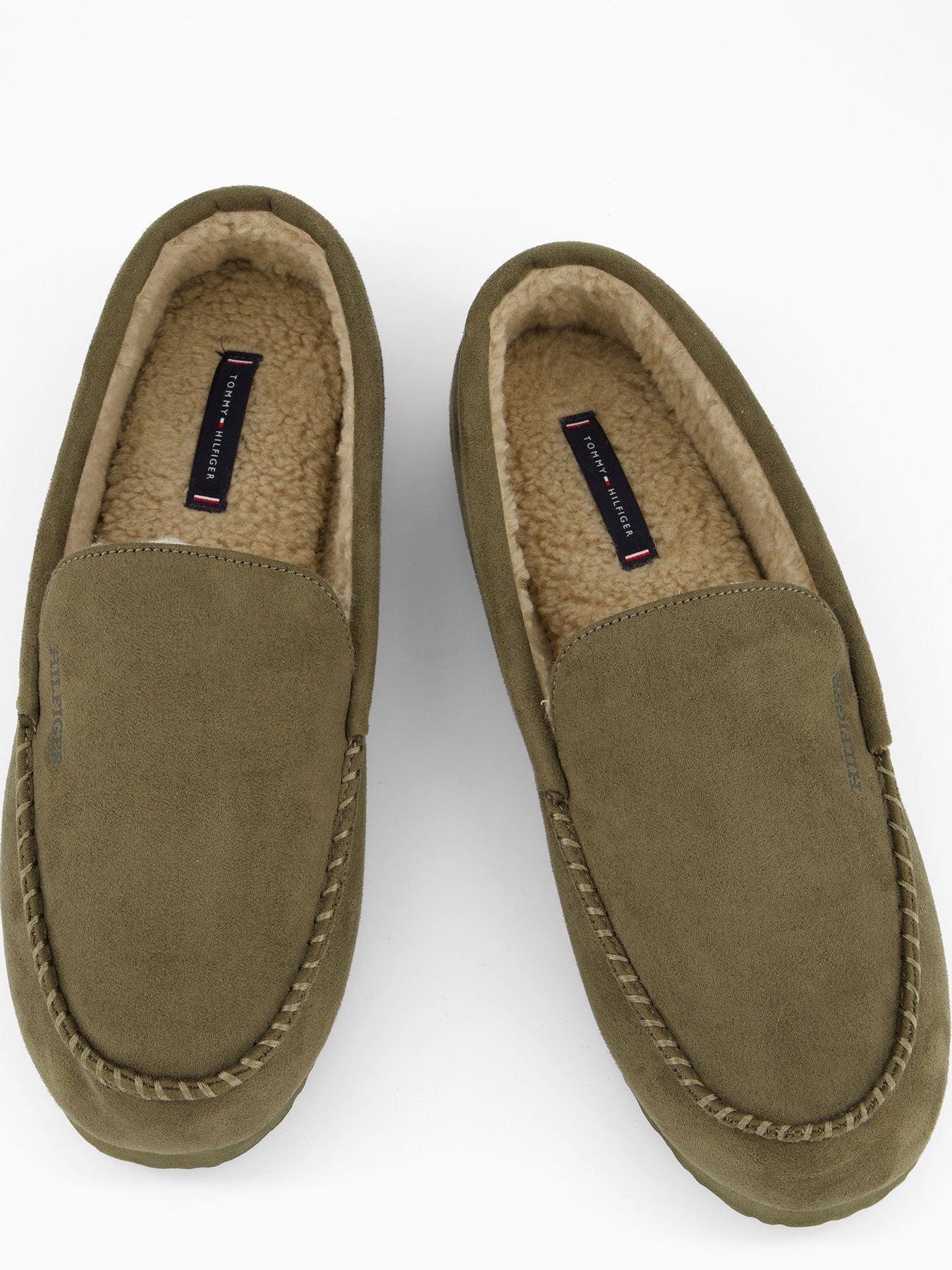  image of tommy-hilfiger-driver-suede-slippers-green