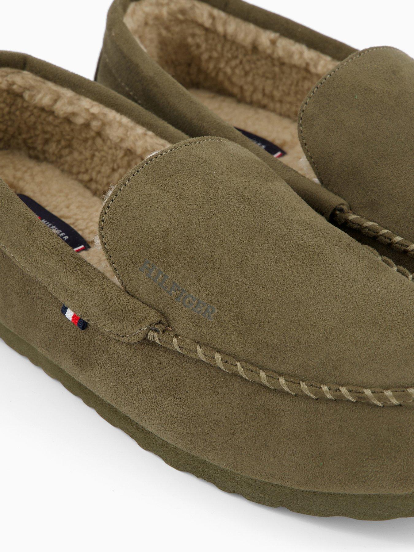  image of tommy-hilfiger-driver-suede-slippers-green