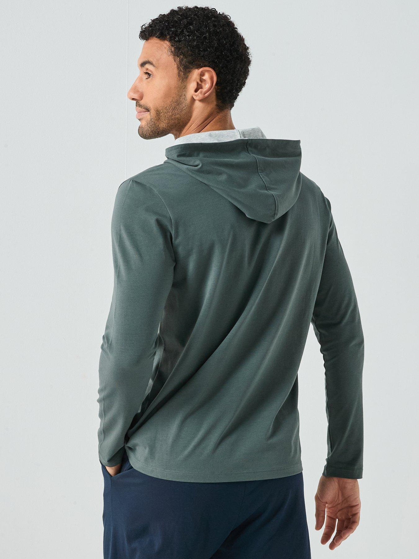 Image 2 of 6 of BOSS Bodywear Mix &amp; Match Lounge Overhead Hoodie - Green