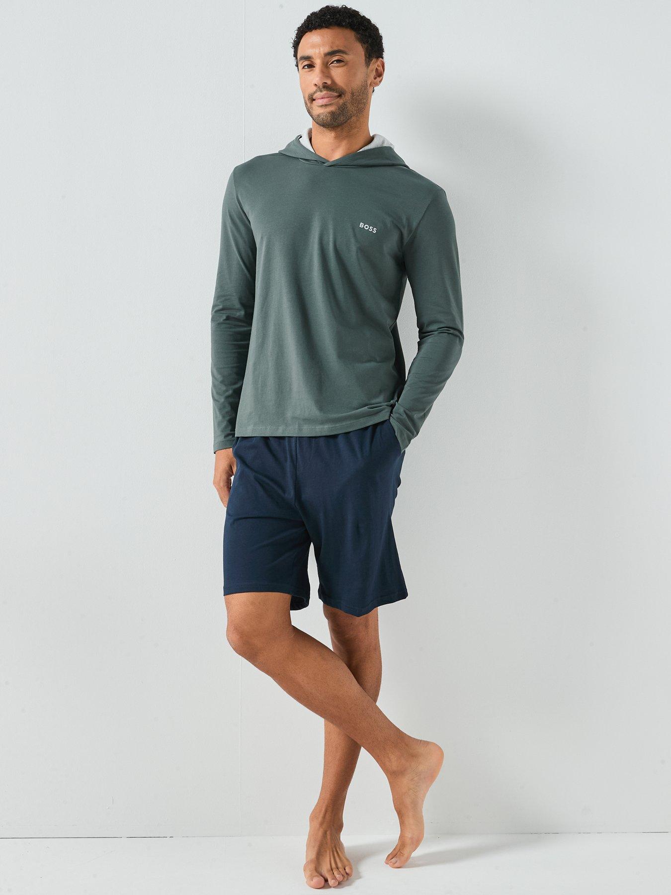 Image 3 of 6 of BOSS Bodywear Mix &amp; Match Lounge Overhead Hoodie - Green