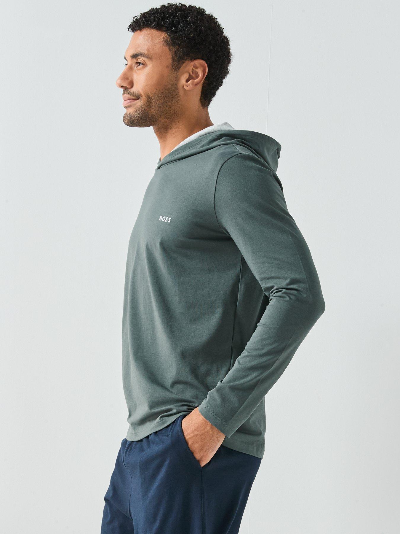 Image 6 of 6 of BOSS Bodywear Mix &amp; Match Lounge Overhead Hoodie - Green