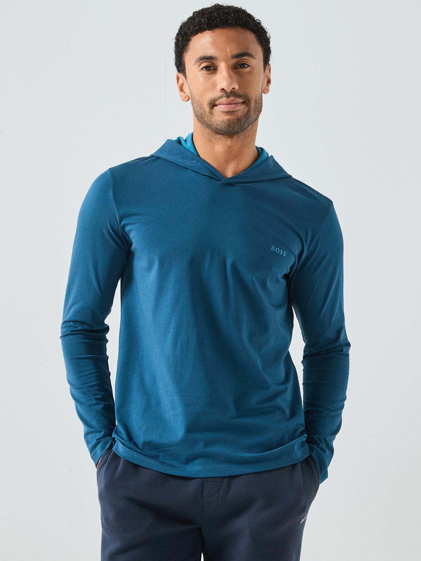 undefined Boss Bodywear Mix & Match Lounge Overhead Hoodie - Blue
