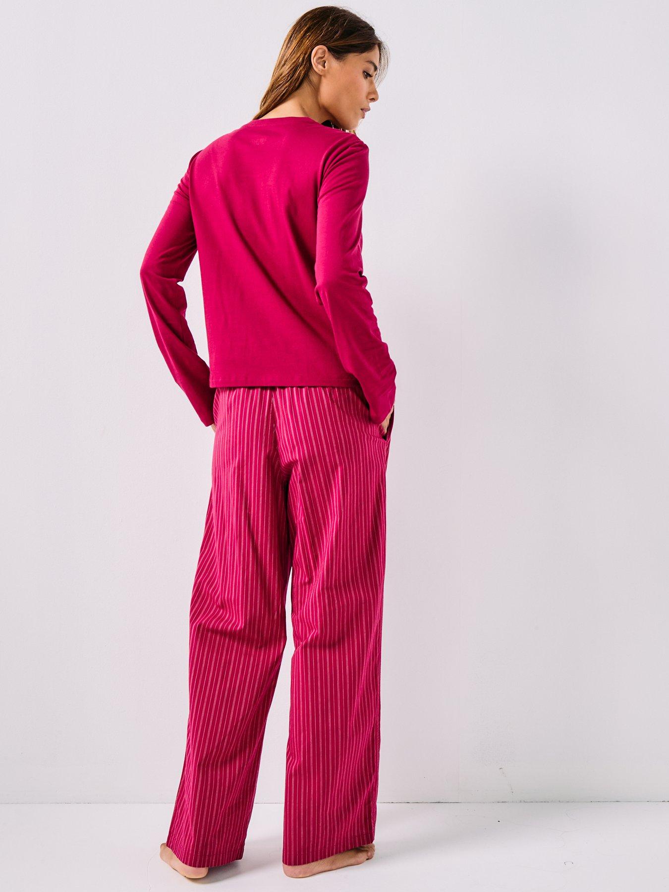  image of calvin-klein-long-sleeve-t-shirt-and-pant-holiday-set-red