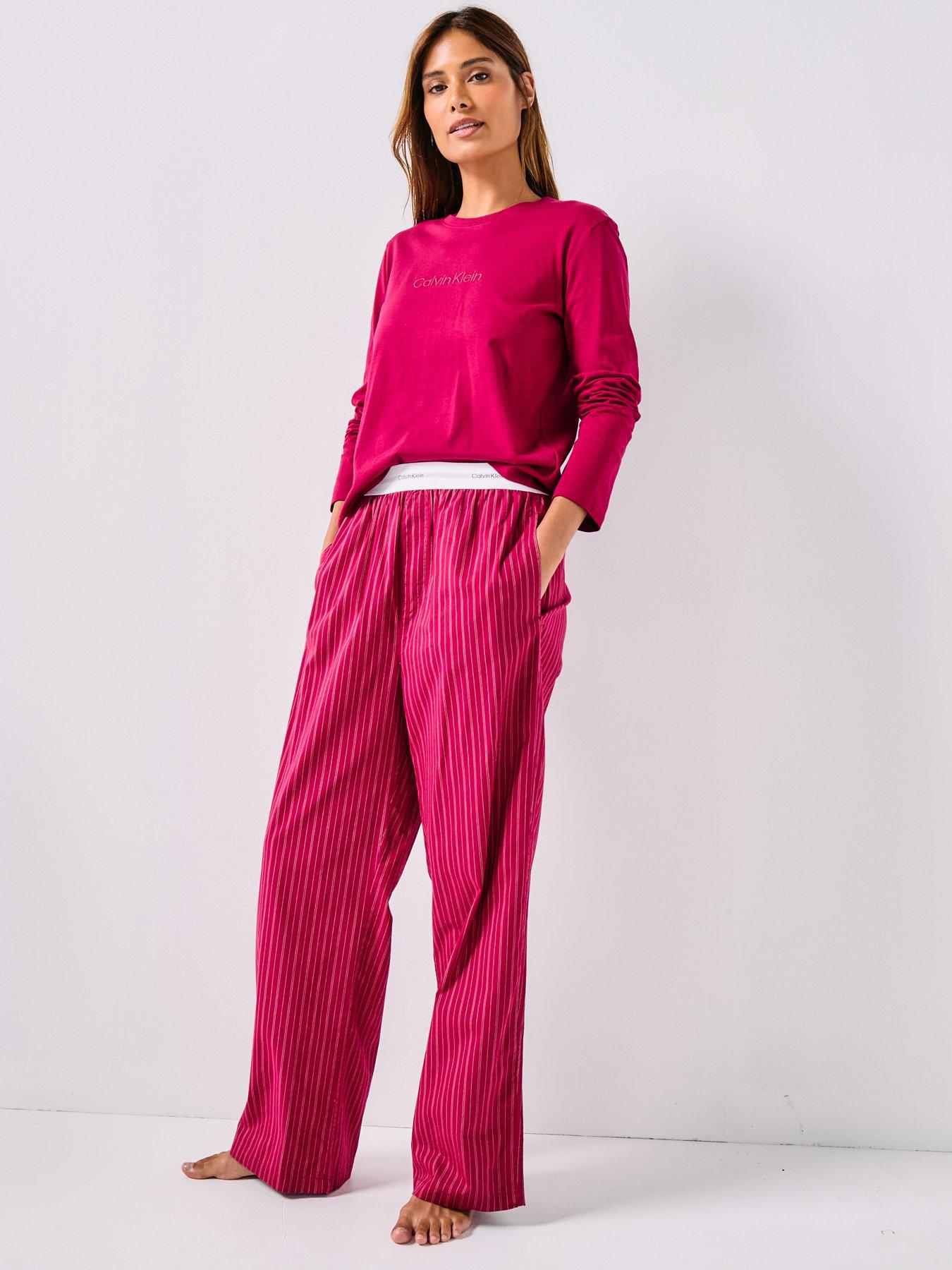  image of calvin-klein-long-sleeve-t-shirt-and-pant-holiday-set-red