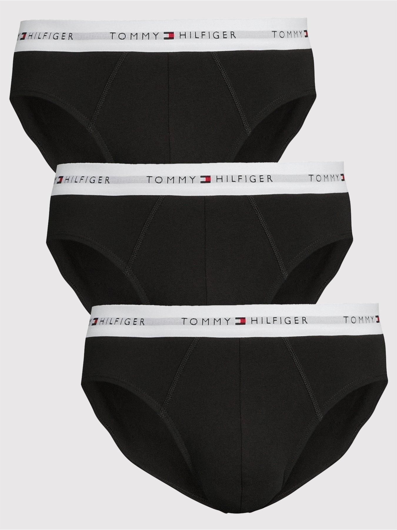 Tommy Hilfiger 3 Pack Signature Cotton Hip Briefs - Black