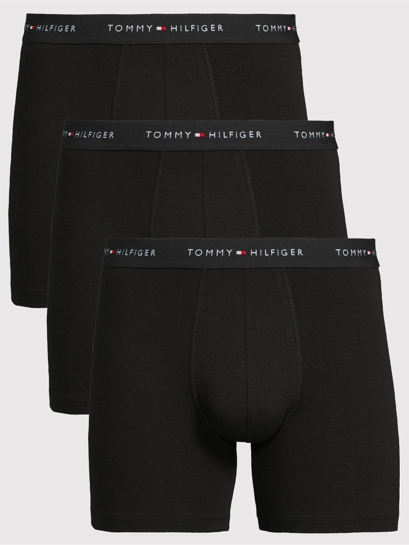 Tommy Hilfiger 3 Pack Signature Cotton Boxer Briefs - Black