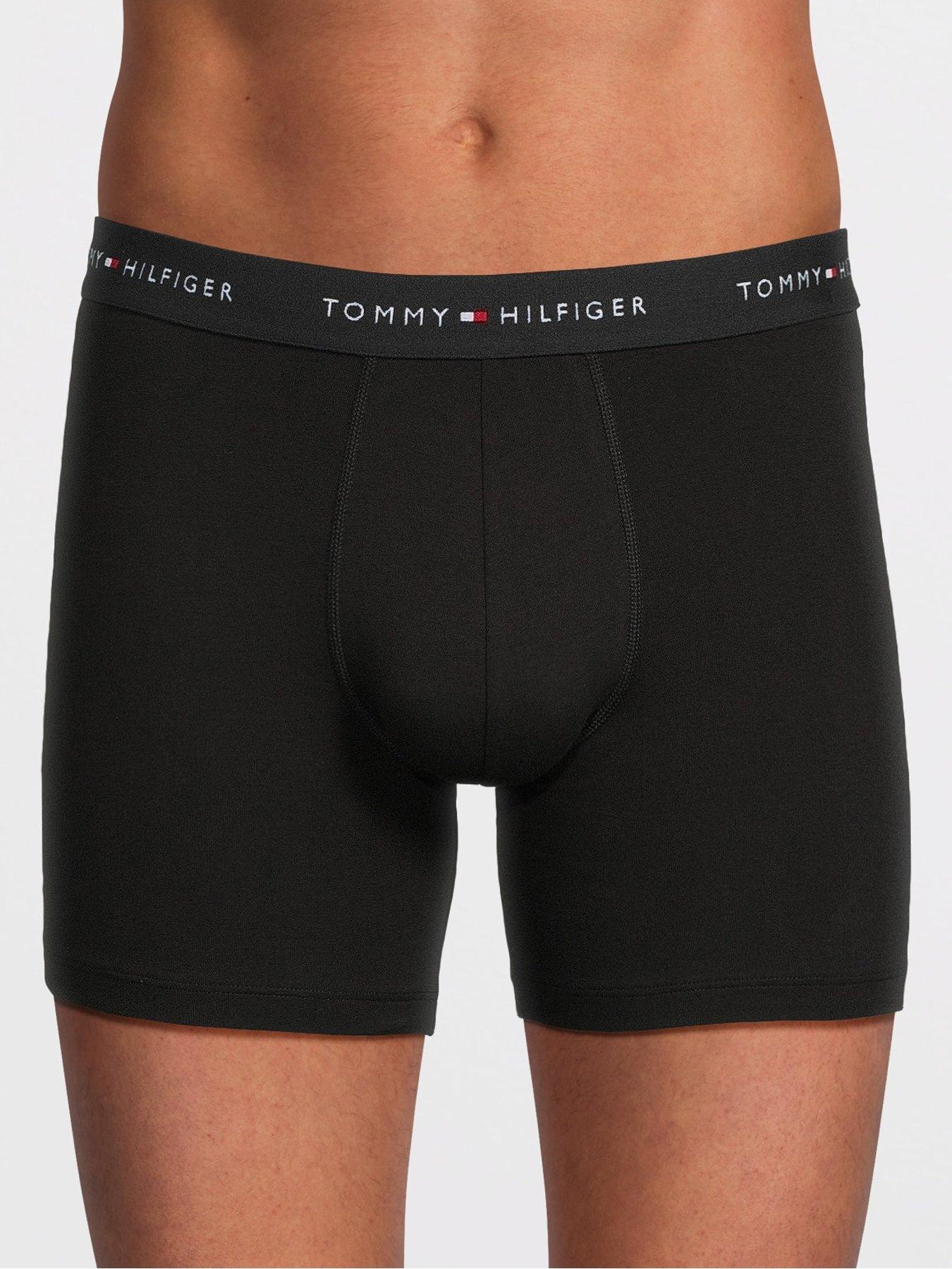 Image 2 of 3 of Tommy Hilfiger 3 Pack Signature Cotton Boxer Briefs &nbsp;- Black