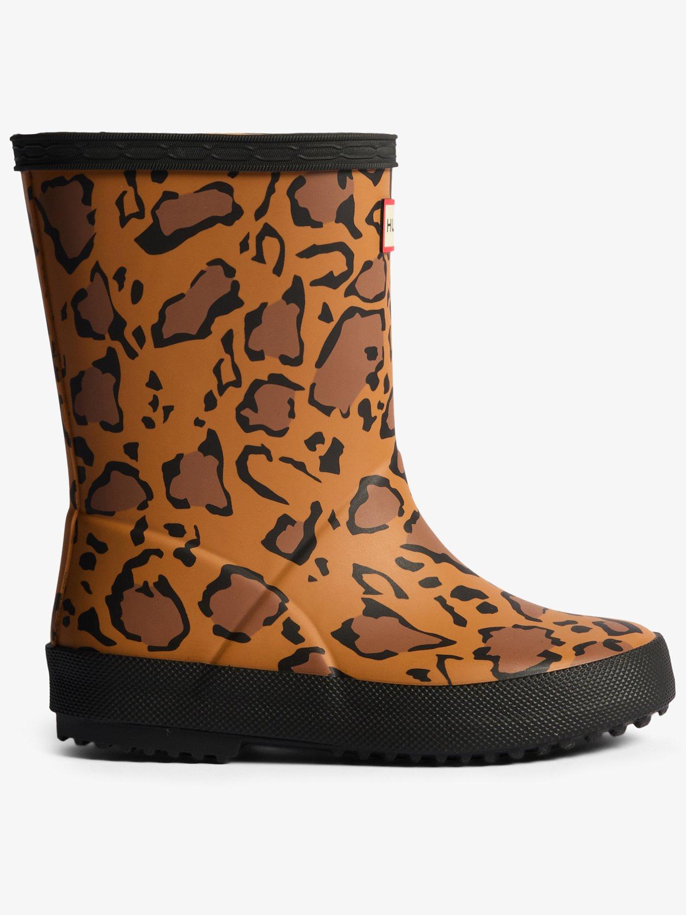 Hunter Kids First Leopard Print Wellington Boot - Multi