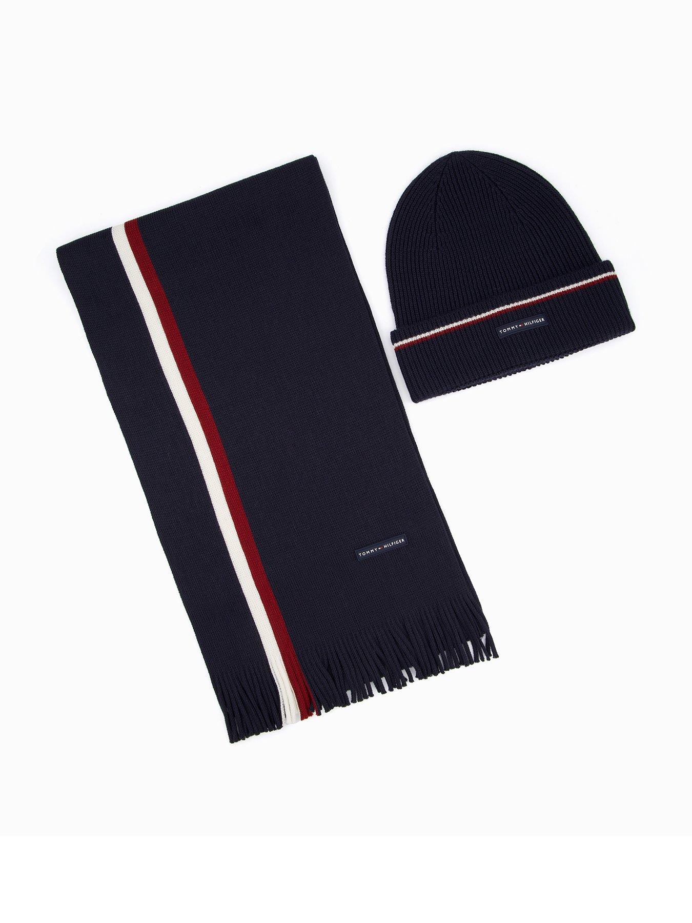 Tommy Hilfiger Beanie Hat  &  Scarf Gift Set - Dark Blue