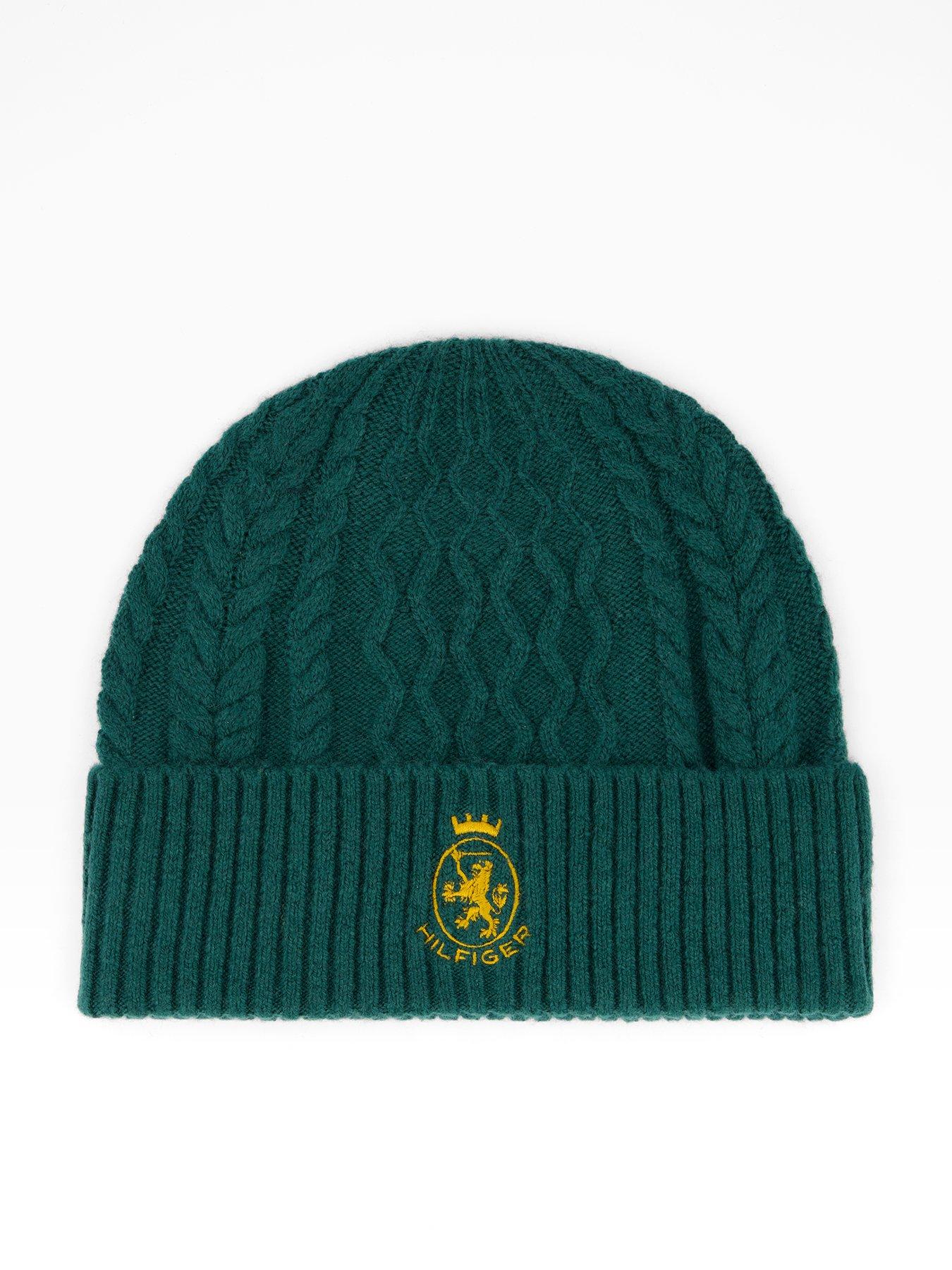 Tommy Hilfiger Th Crest Knitted Beanie Hat - Green