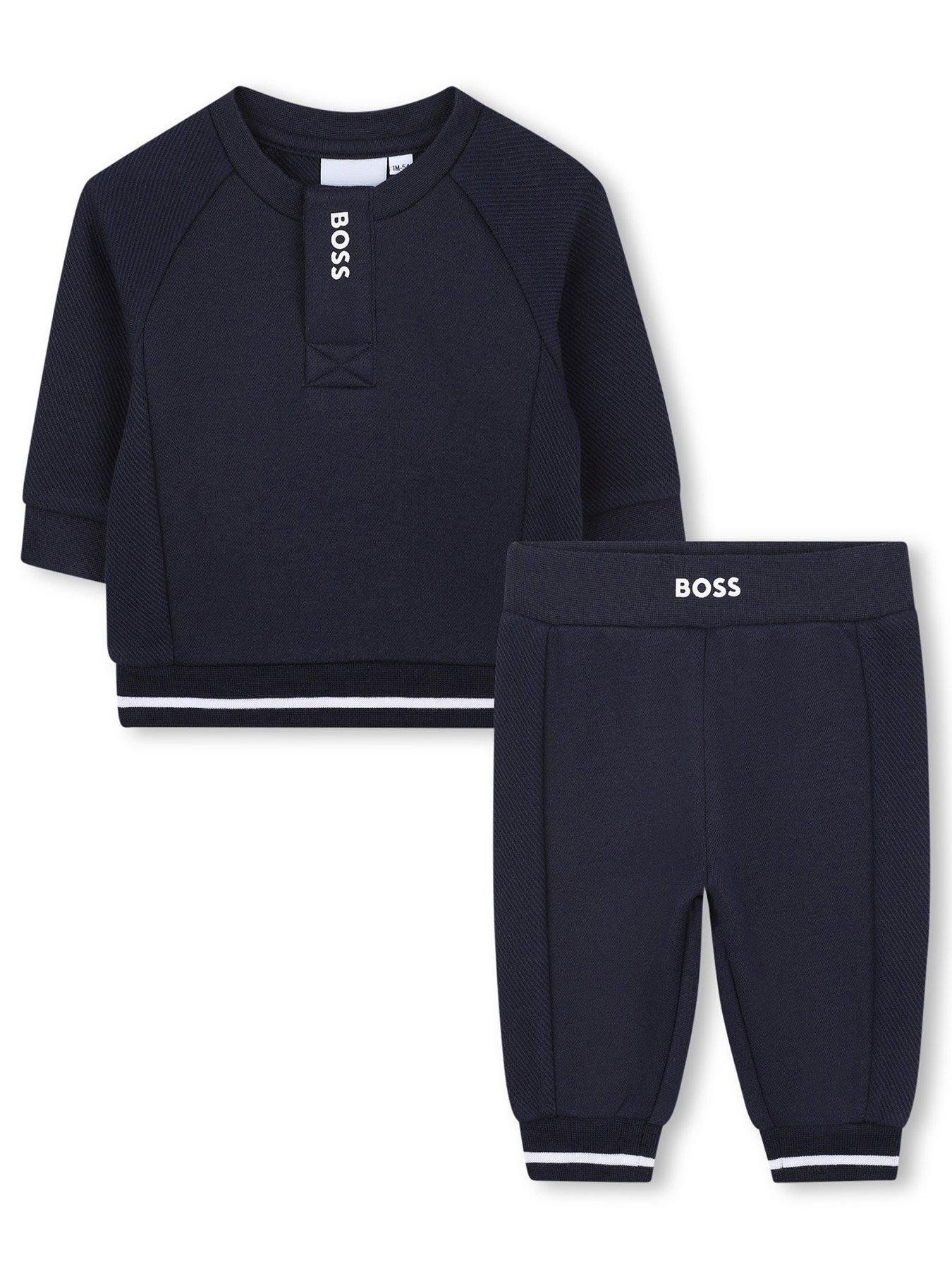 front image of boss-newborn-baby-boys-jogging-set-navy