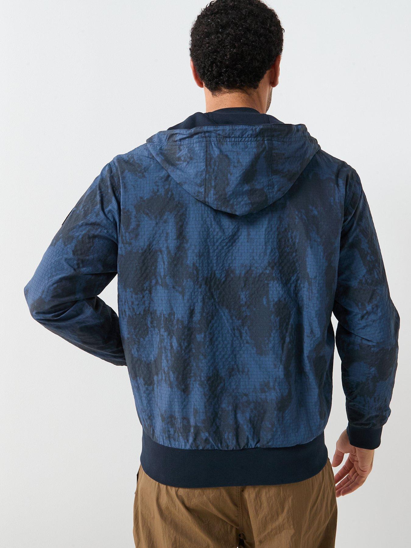 Image 2 of 6 of BOSS Boss Ze_explorerhood Relaxed Fit Reversible Camo Lightweight Jacket - Navy