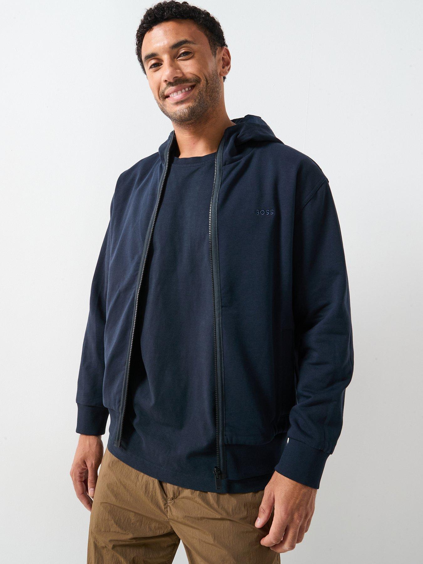 Image 5 of 6 of BOSS Boss Ze_explorerhood Relaxed Fit Reversible Camo Lightweight Jacket - Navy