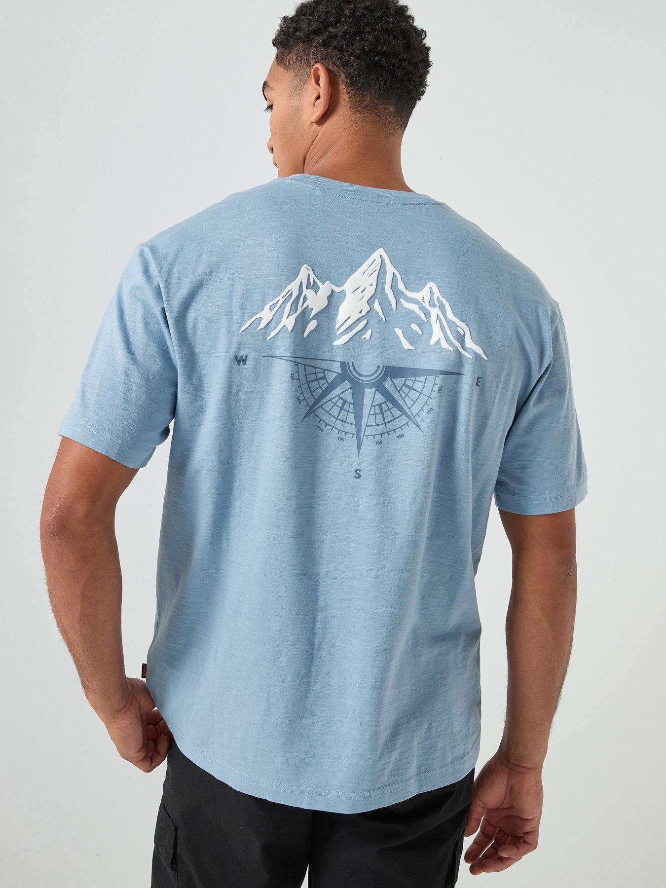 BOSS Te_Polar Back Print T-Shirt - Light Blue