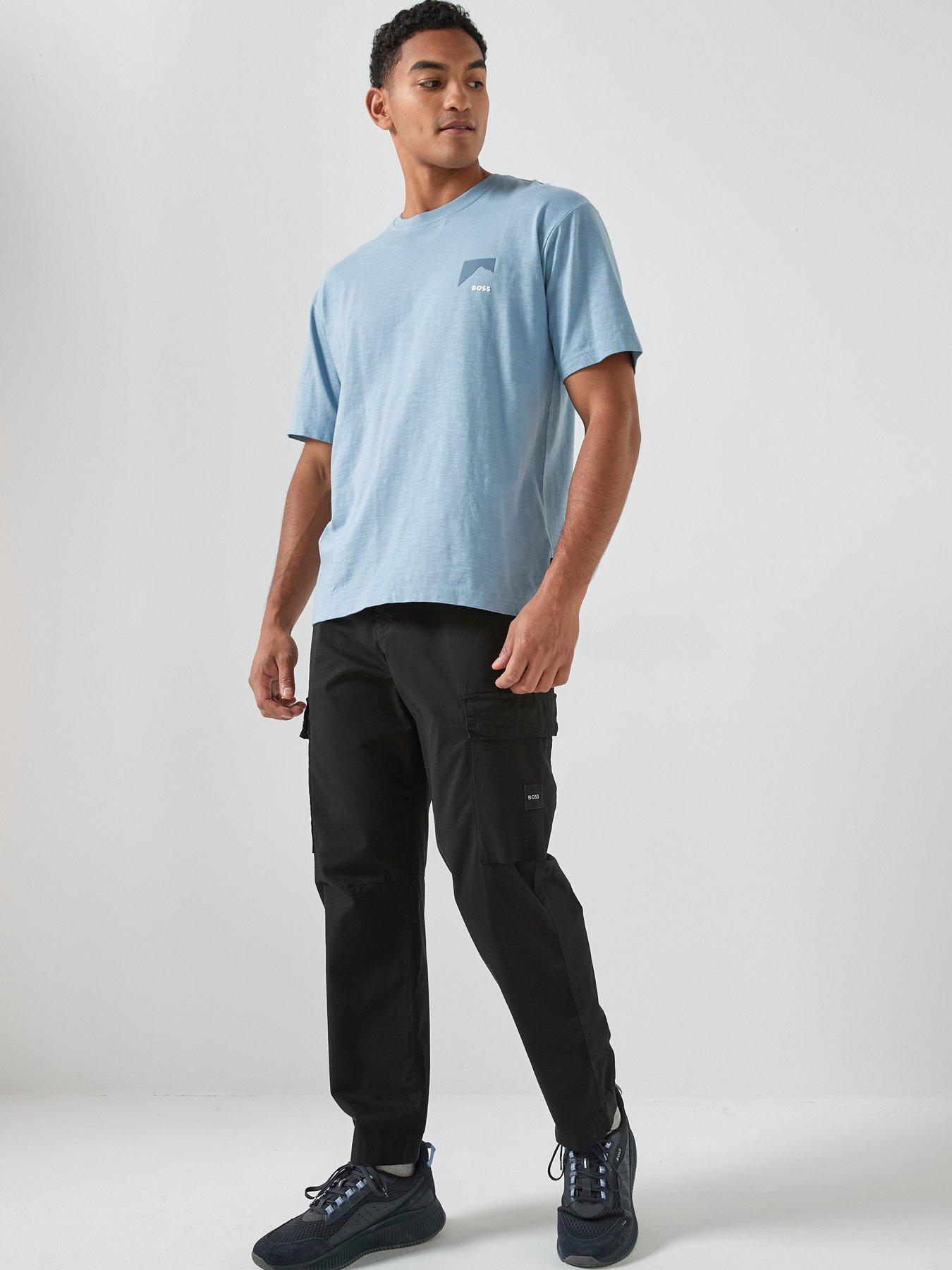  image of boss-te_polar-back-print-t-shirt-light-blue