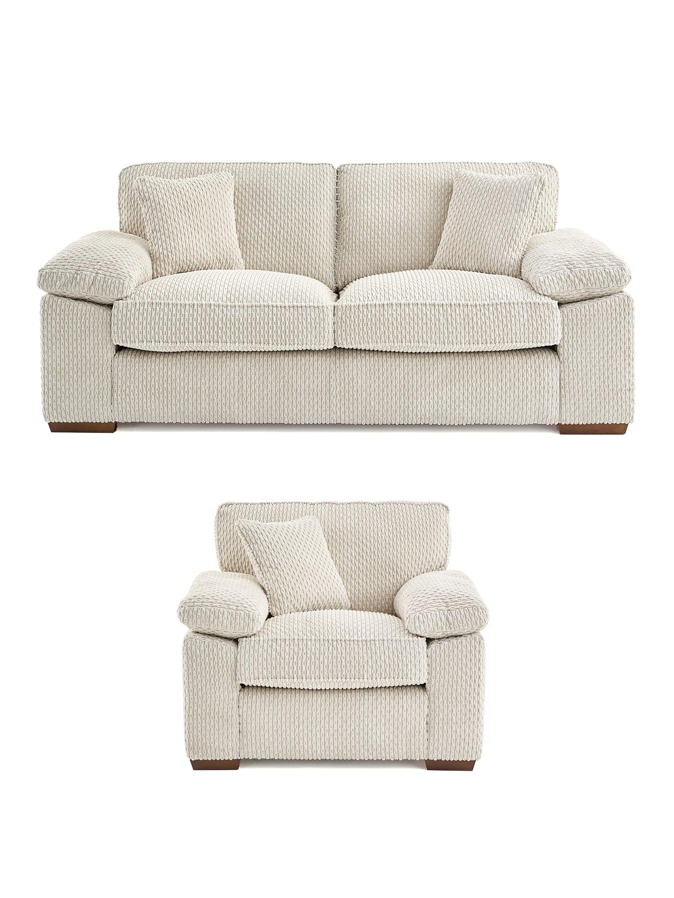 Image 2 of 7 of The Very Collection Clayton 3 Seater Fabric Sofa + Chair&nbsp;- Made to Order in the UK