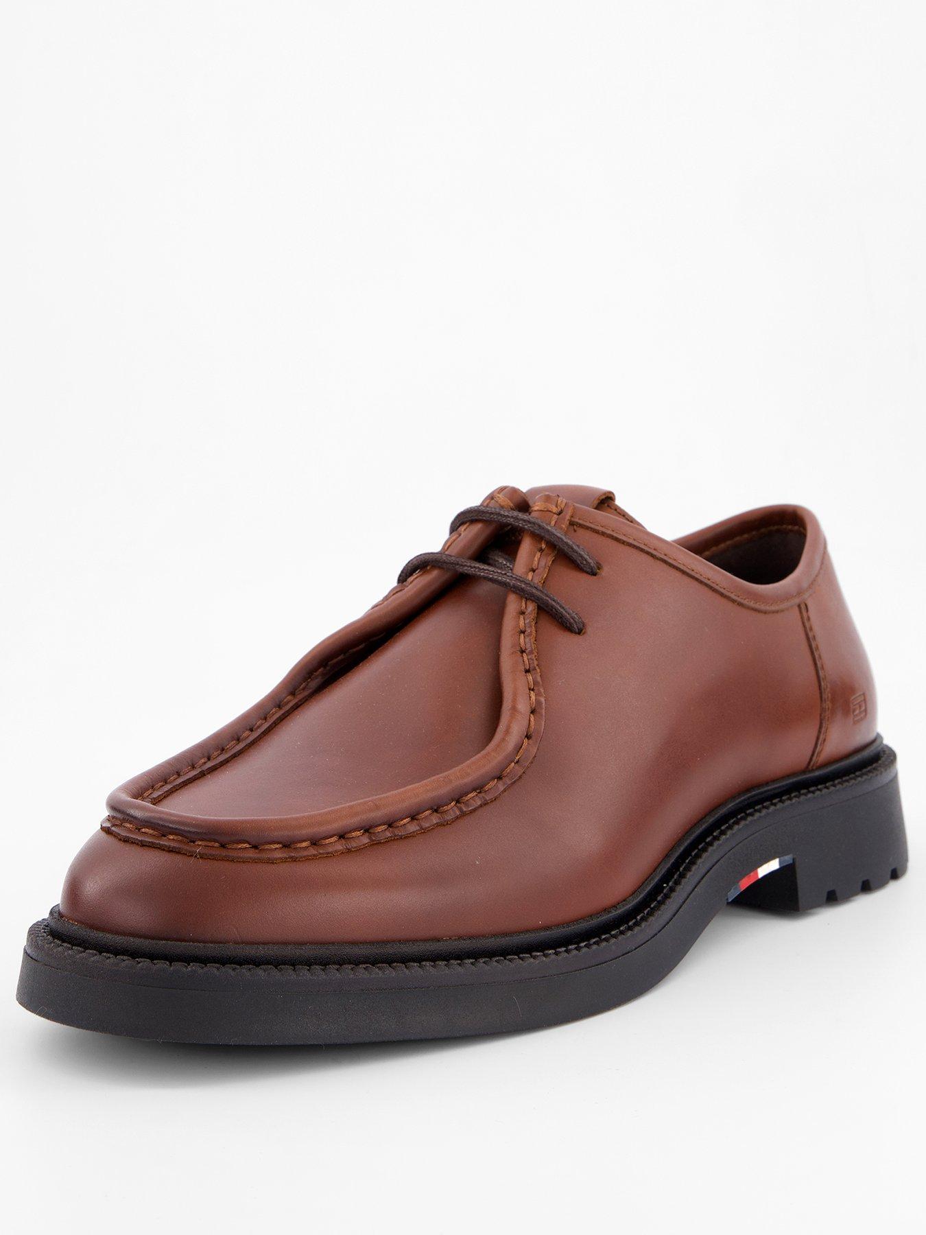 Image 2 of 7 of Tommy Hilfiger Comfort Leather Moc Toe Lace Up Shoe - Brown