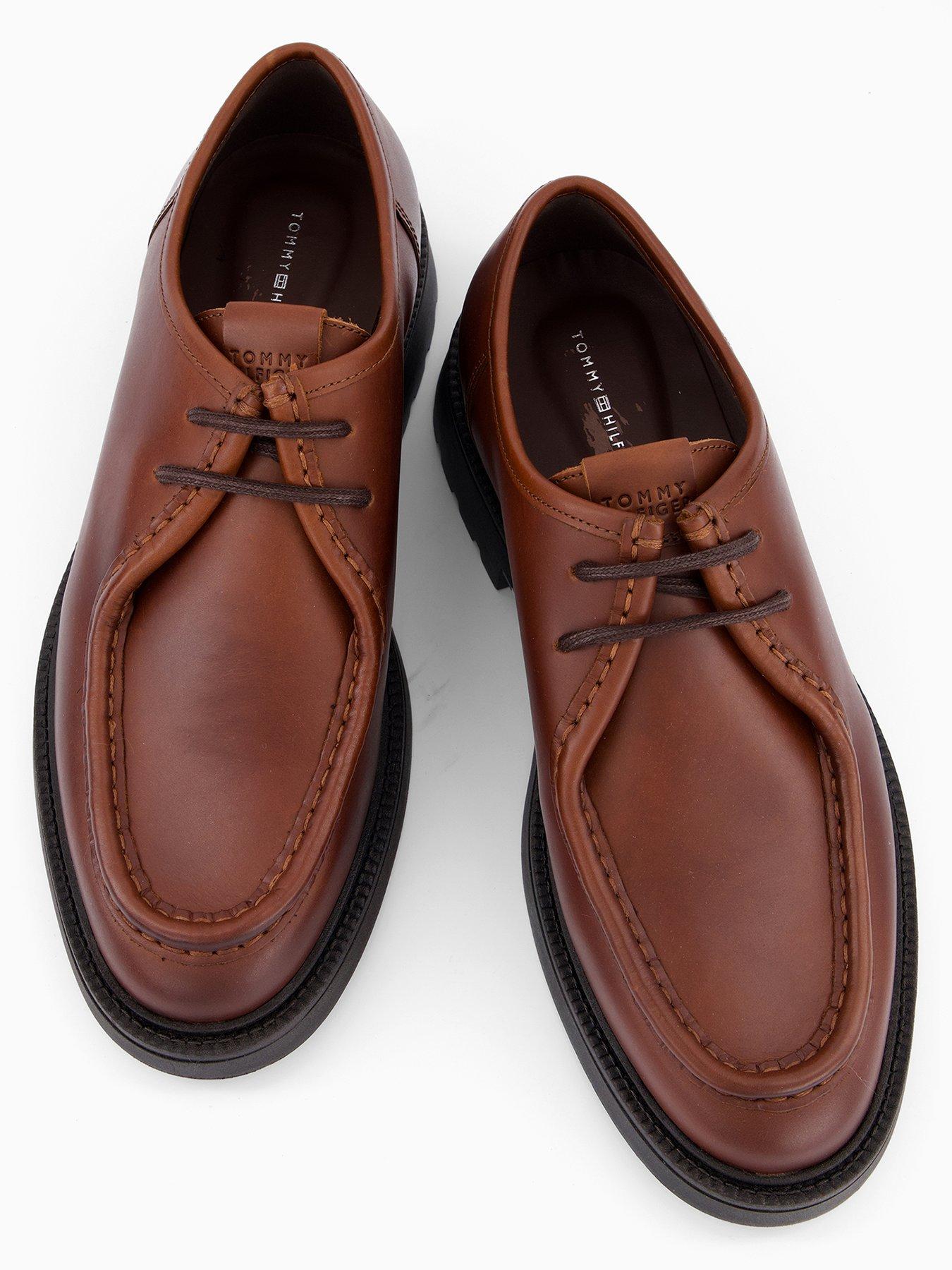 Image 3 of 7 of Tommy Hilfiger Comfort Leather Moc Toe Lace Up Shoe - Brown