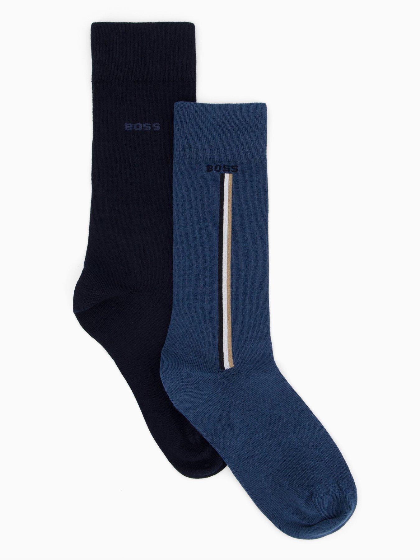 Image 1 of 3 of BOSS Bodywear 2 Pack Iconic Corporate Crew Socks - Blue