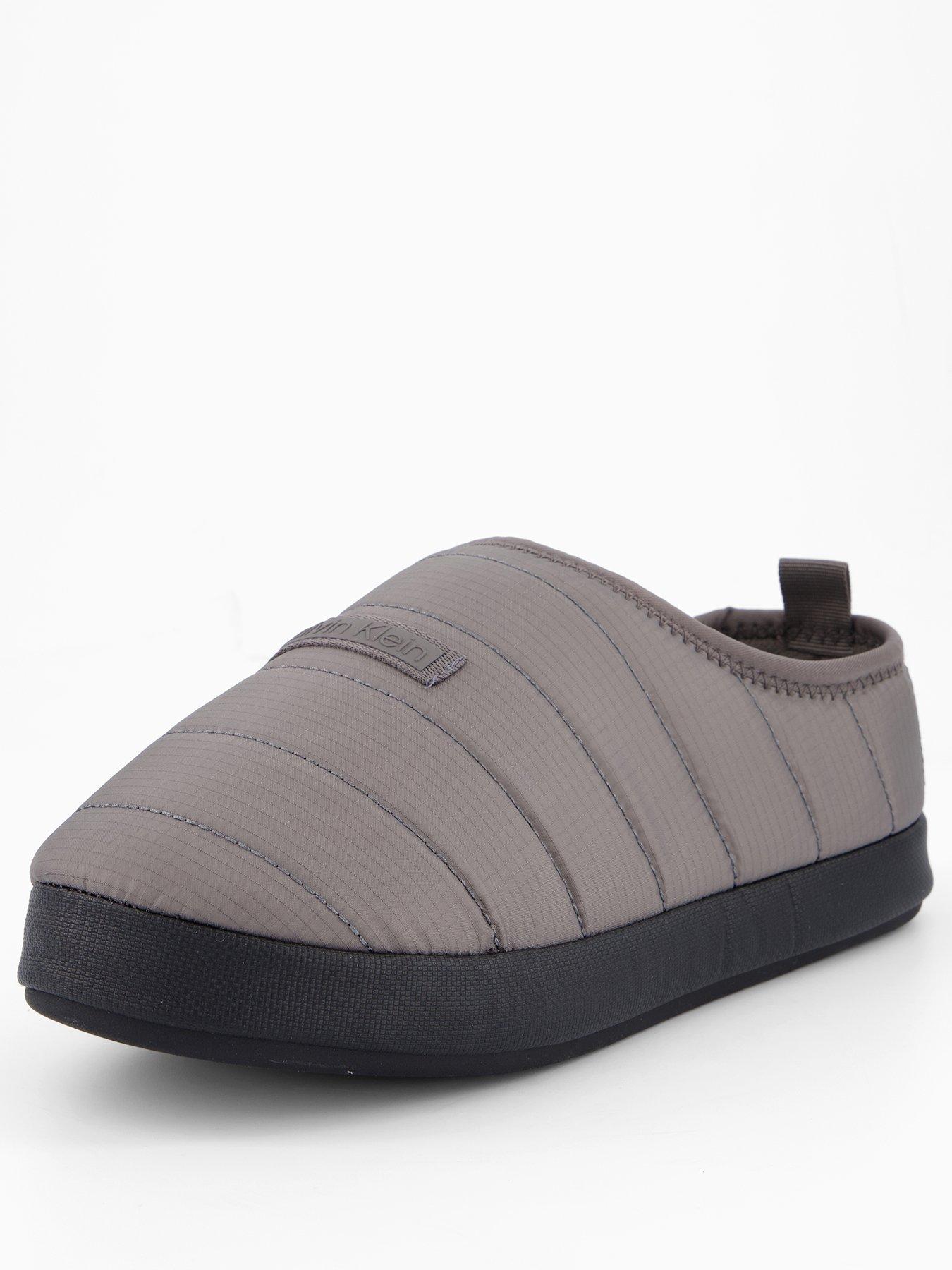 stillFront image of calvin-klein-ripstop-logo-patch-slippers-black