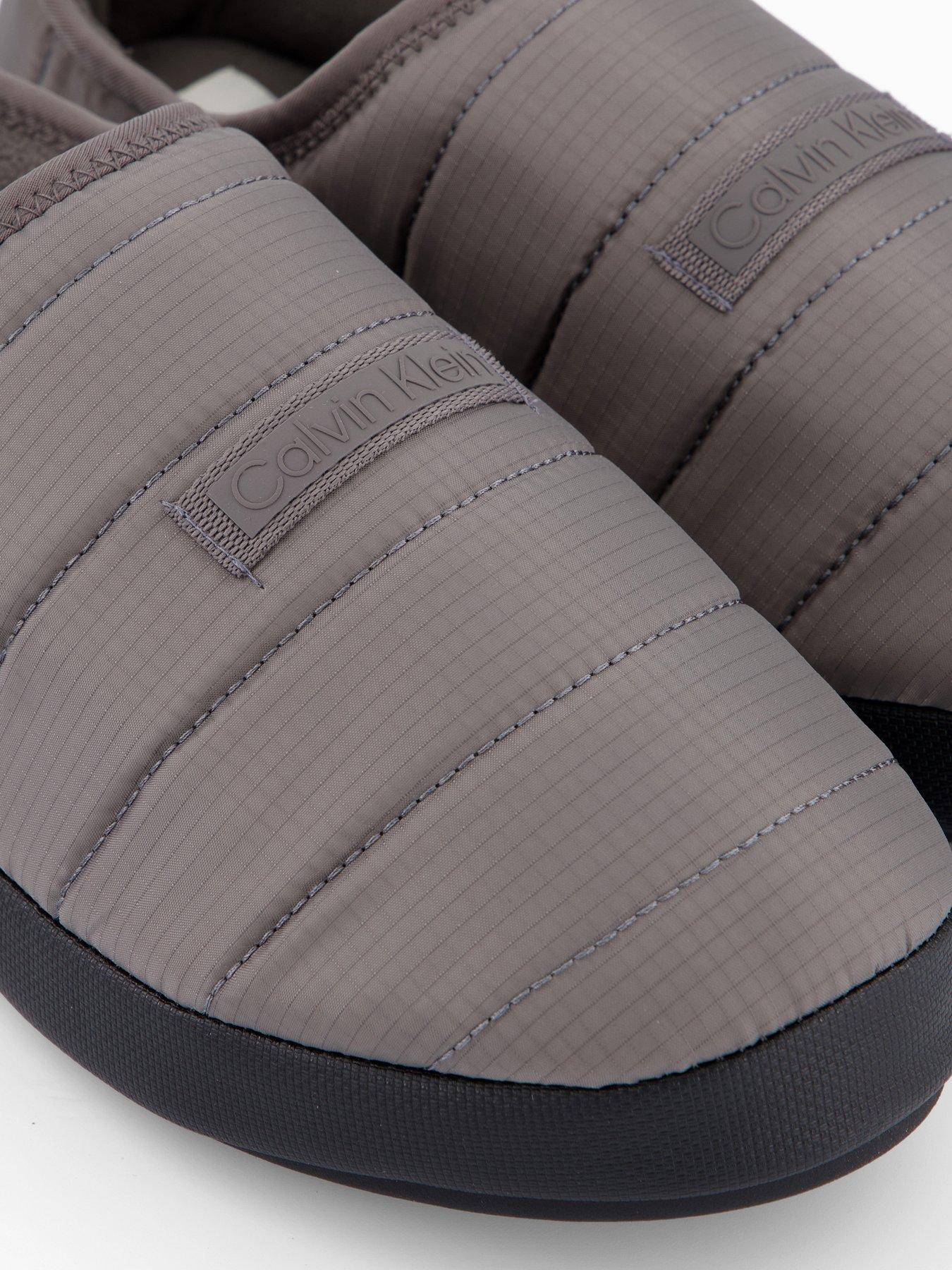  image of calvin-klein-ripstop-logo-patch-slippers-black