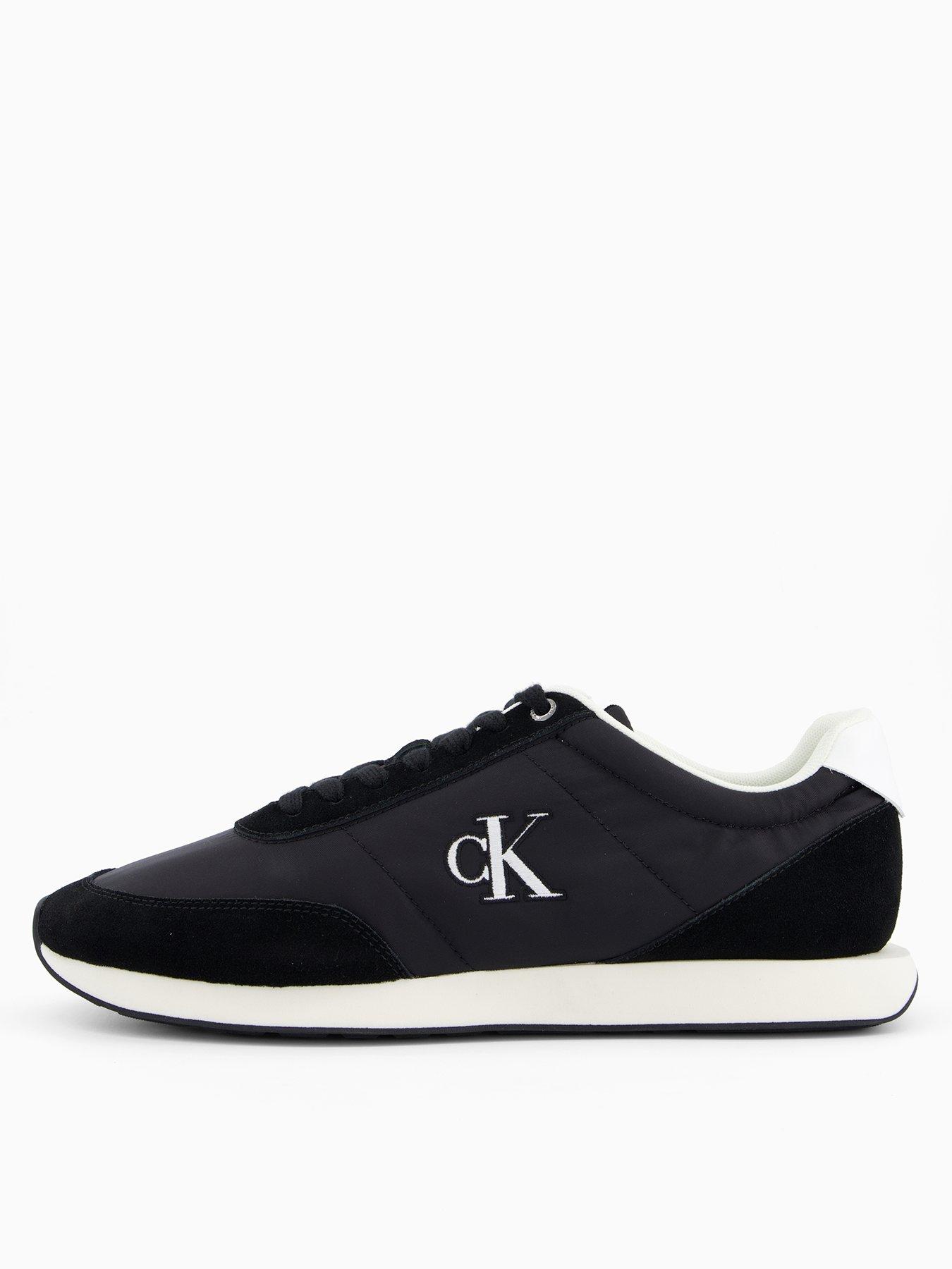 undefined Retro Runner Mix Mat Trainers - Black