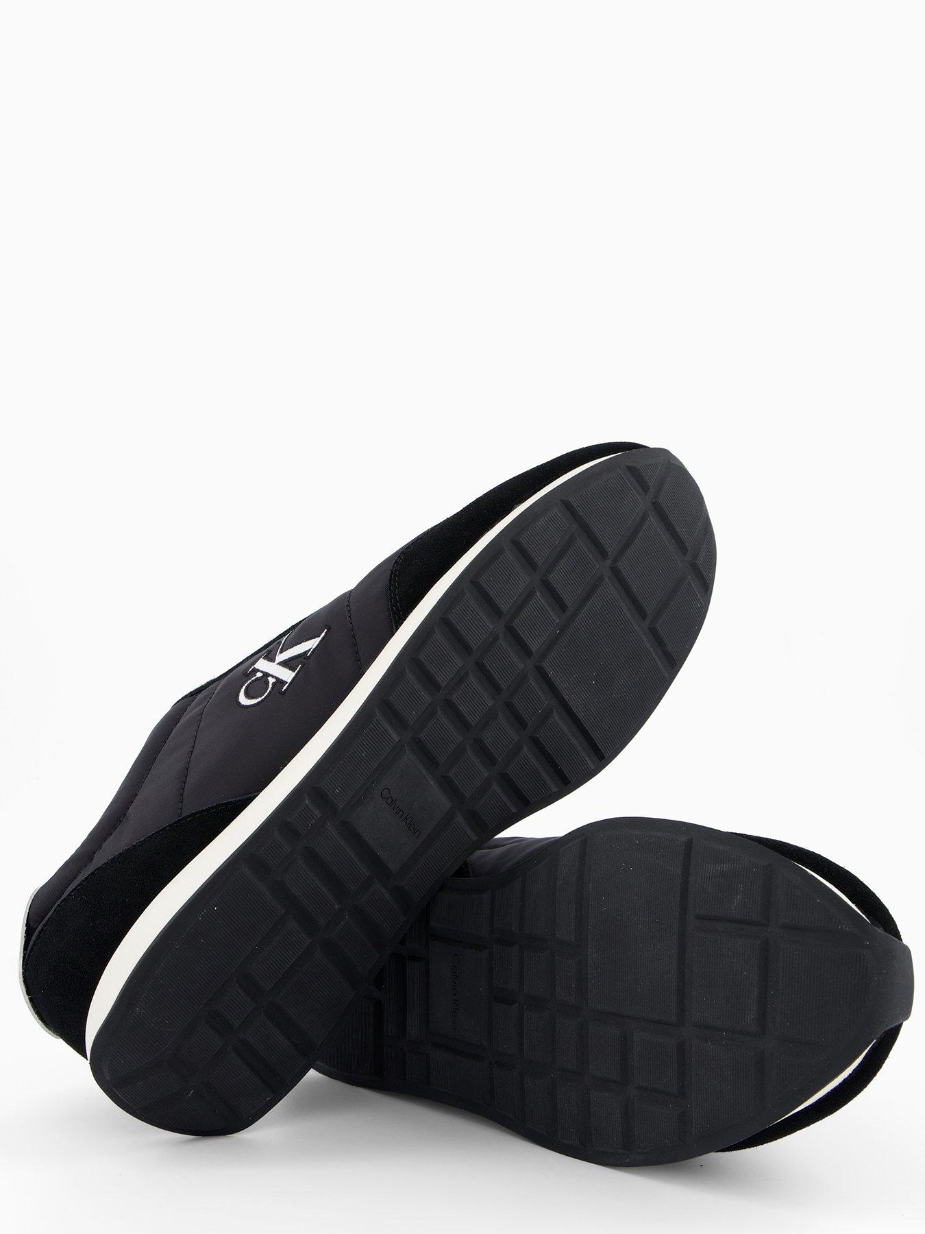 Image 4 of 7 of Calvin Klein Retro Runner Mix Mat Trainers - Black