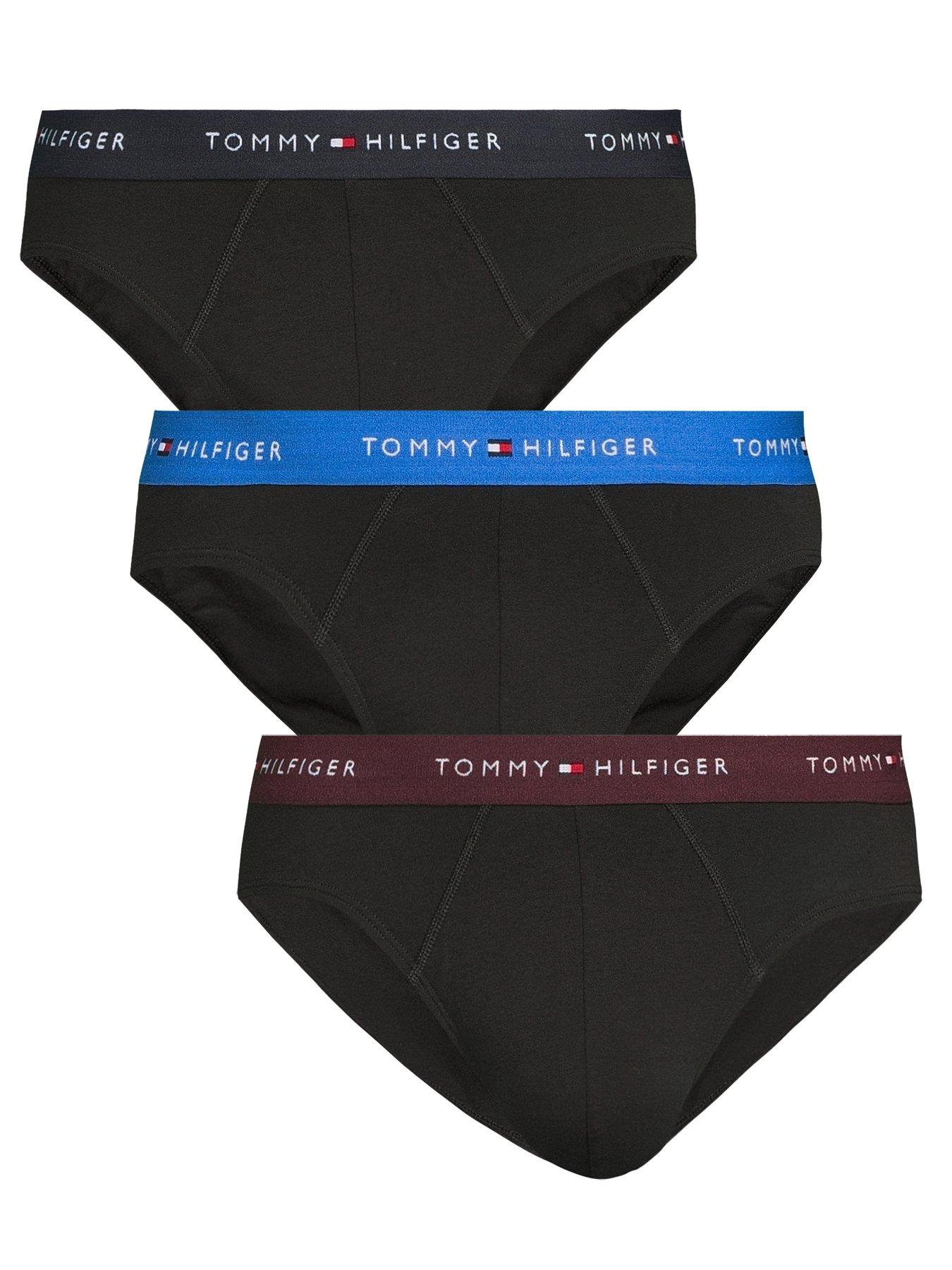 Tommy Hilfiger 3 Pack Signature Cotton Hip Briefs - Navy