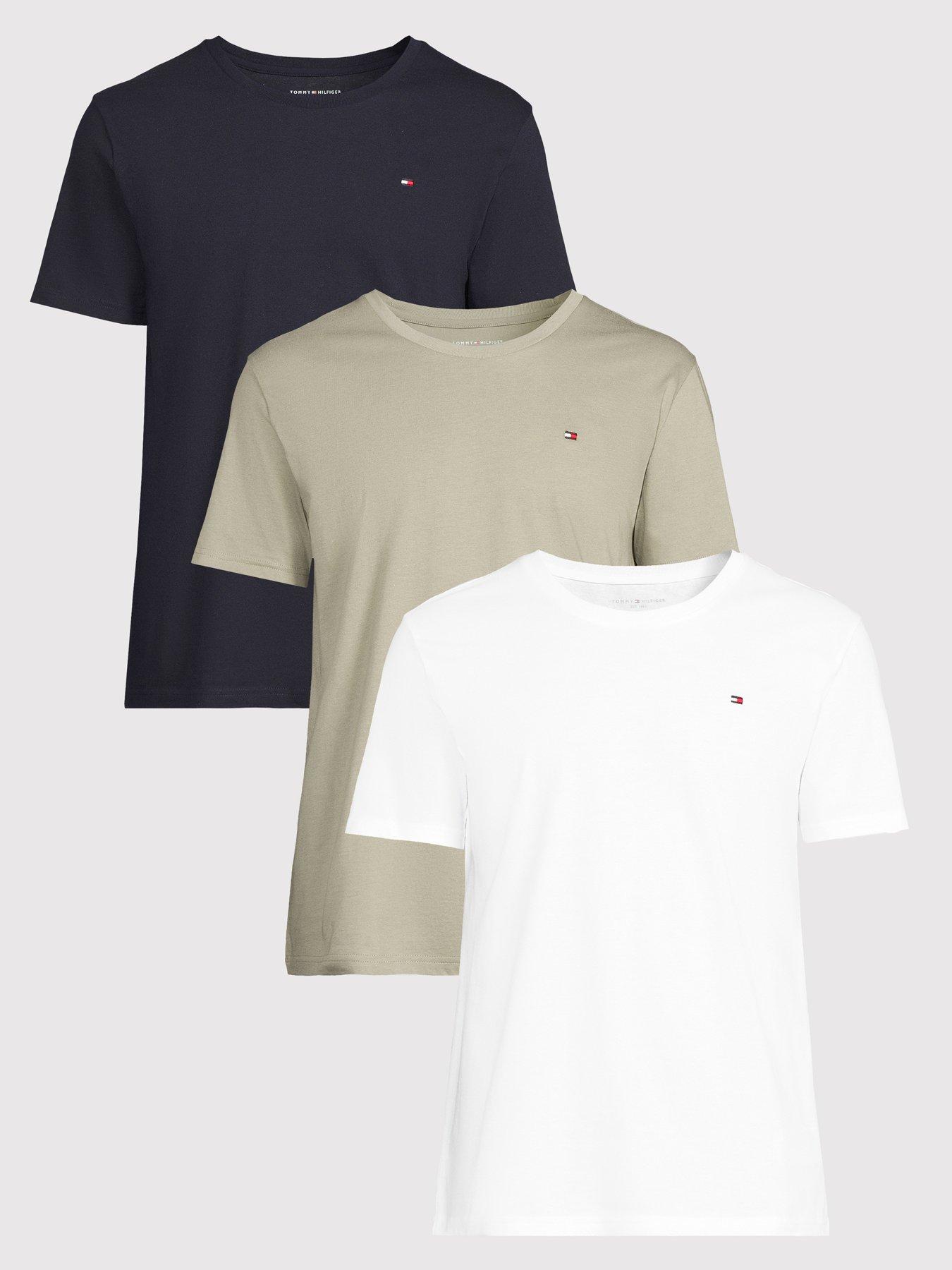 Tommy Hilfiger Left Chest Flag Logo 3 Pack Loungewear T-Shirt - Assorted