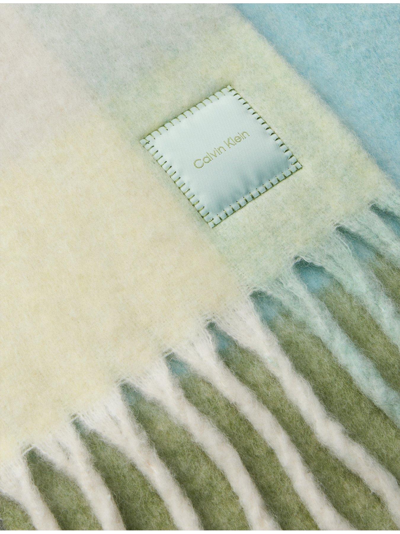 stillFront image of calvin-klein-ck-checked-scarf-yellow