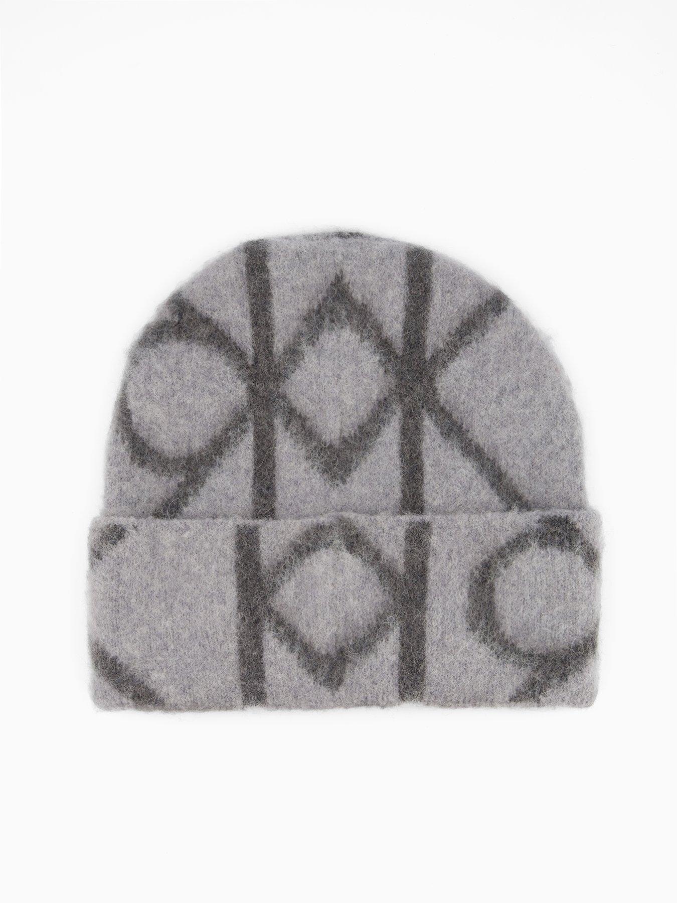 back image of calvin-klein-wool-blend-brushed-beanie-grey