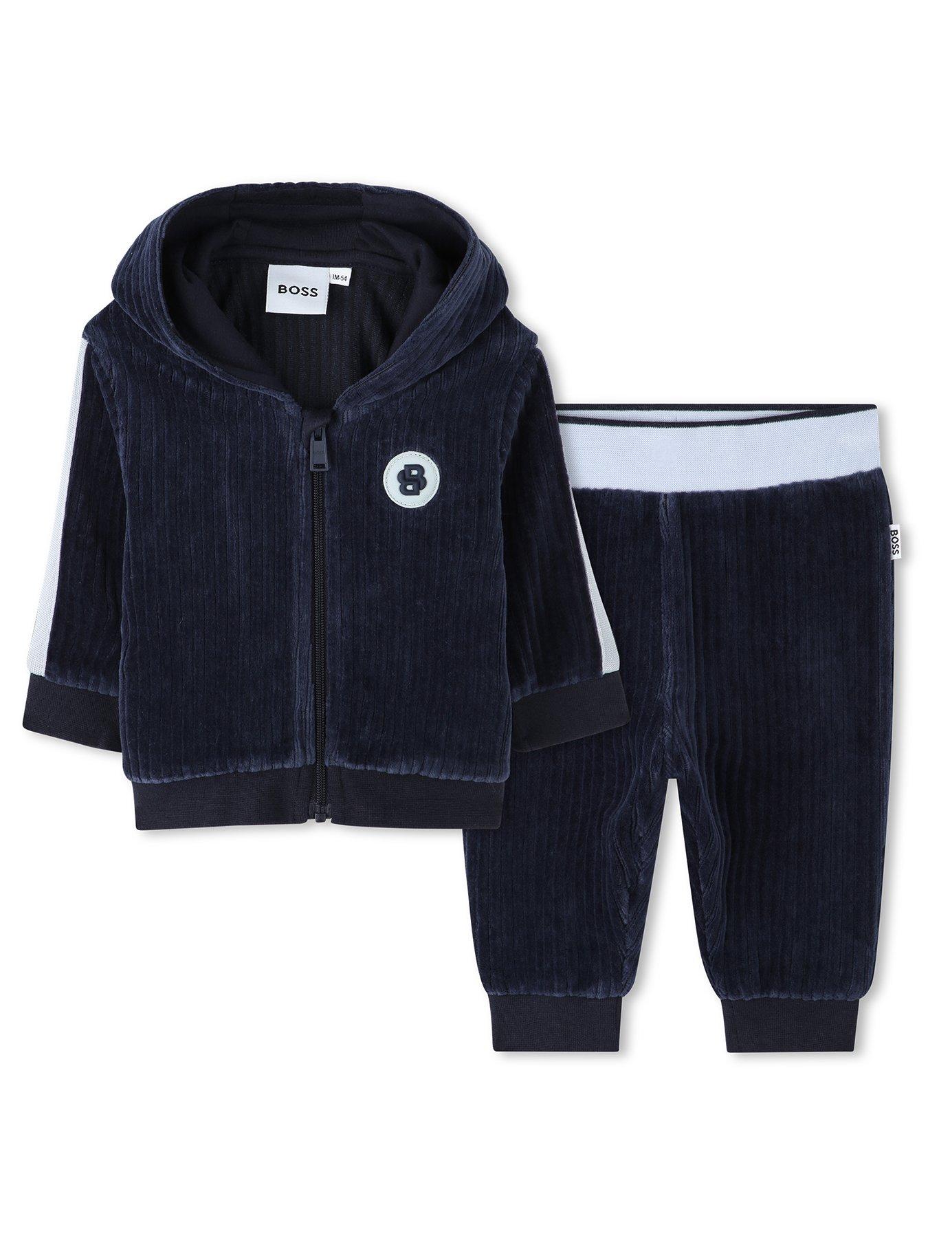 BOSS Newborn Baby Boys Boxed 2 Piece Jog Set - Navy