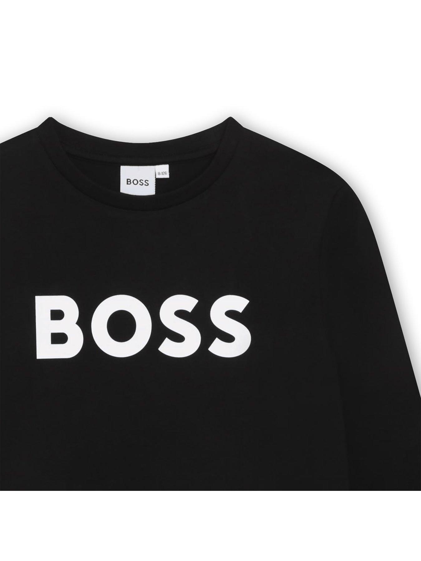  image of boss-boys-long-sleeve-large-logo-t-shirt-black