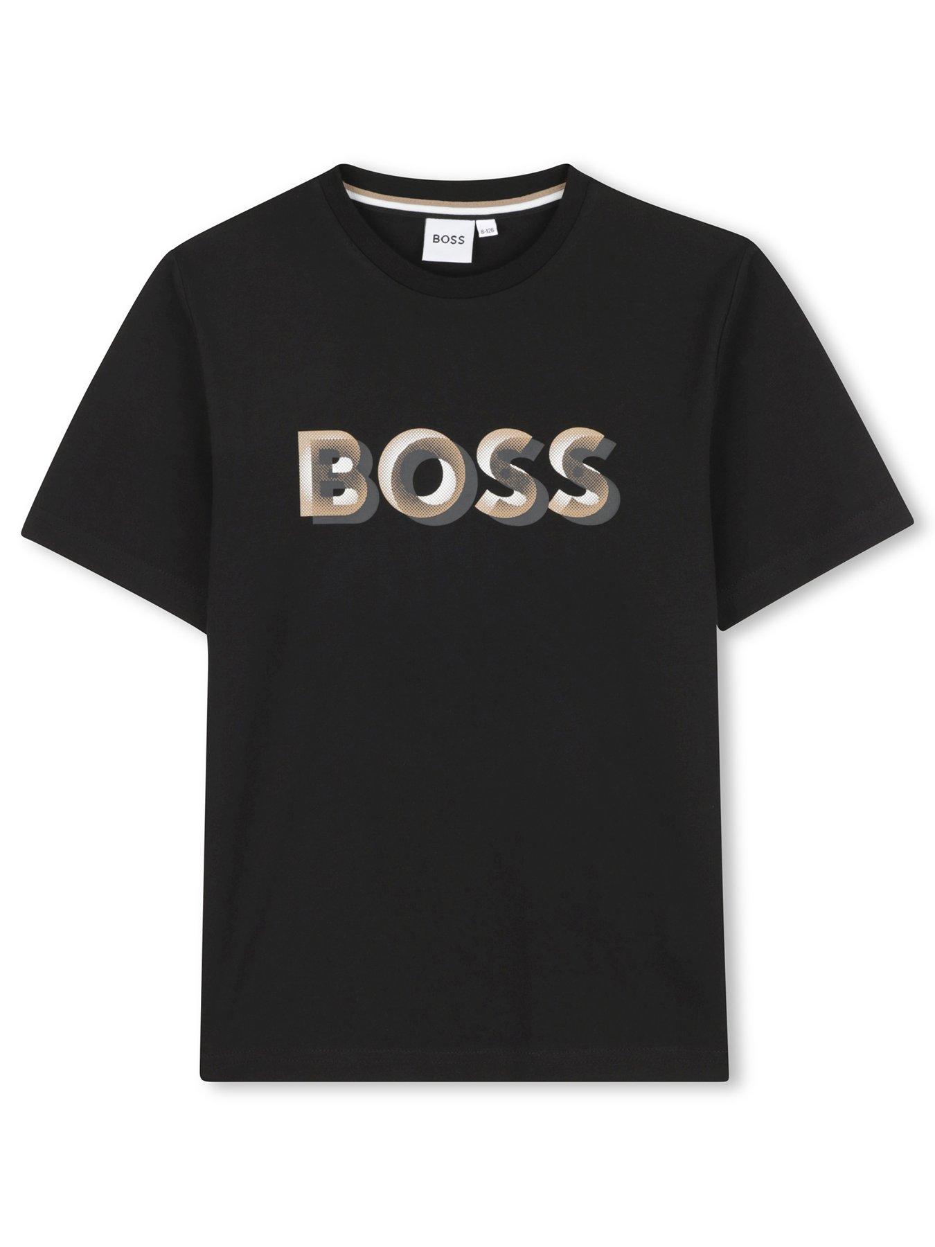  image of boss-boys-short-sleeve-logo-t-shirt-black