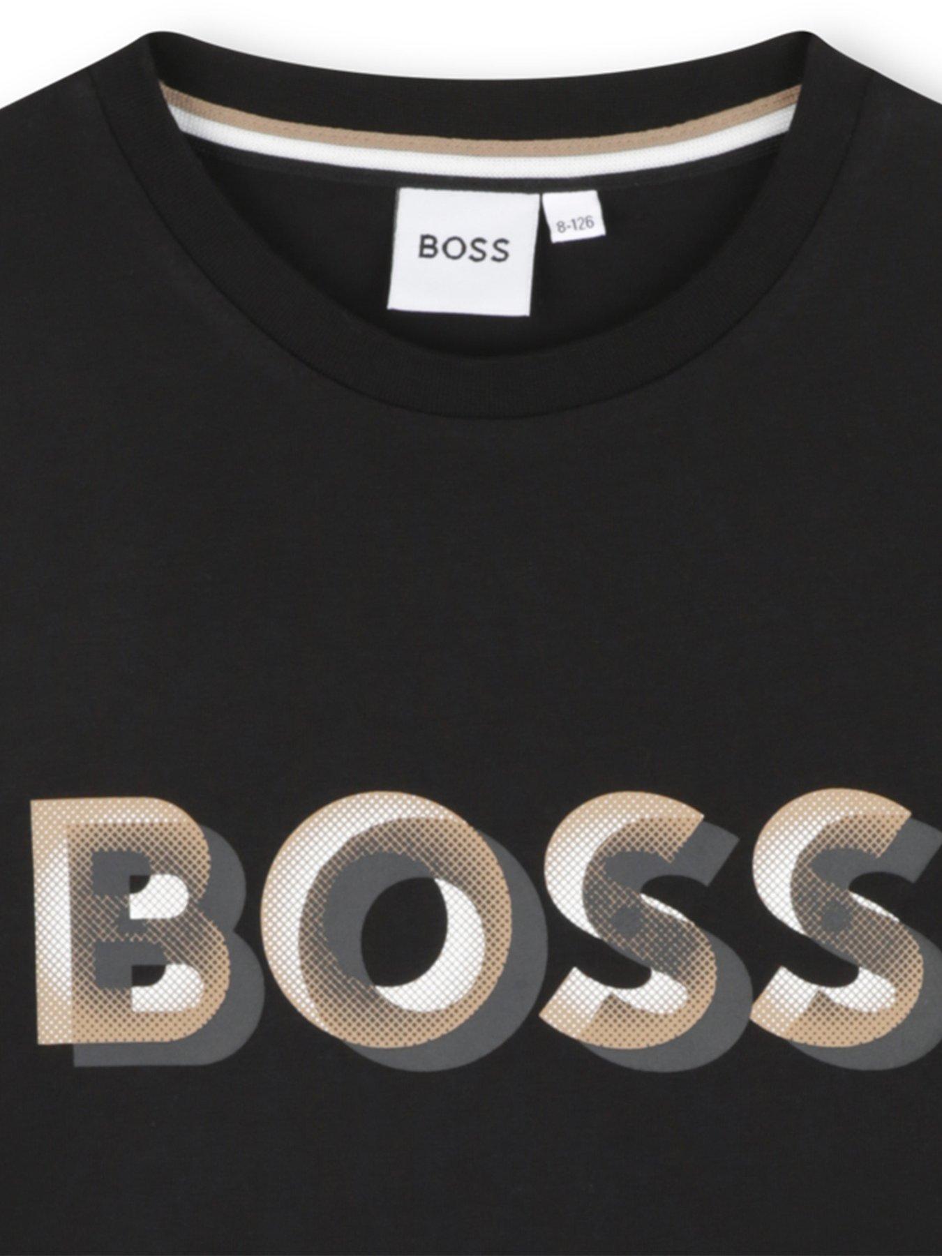  image of boss-boys-short-sleeve-logo-t-shirt-black