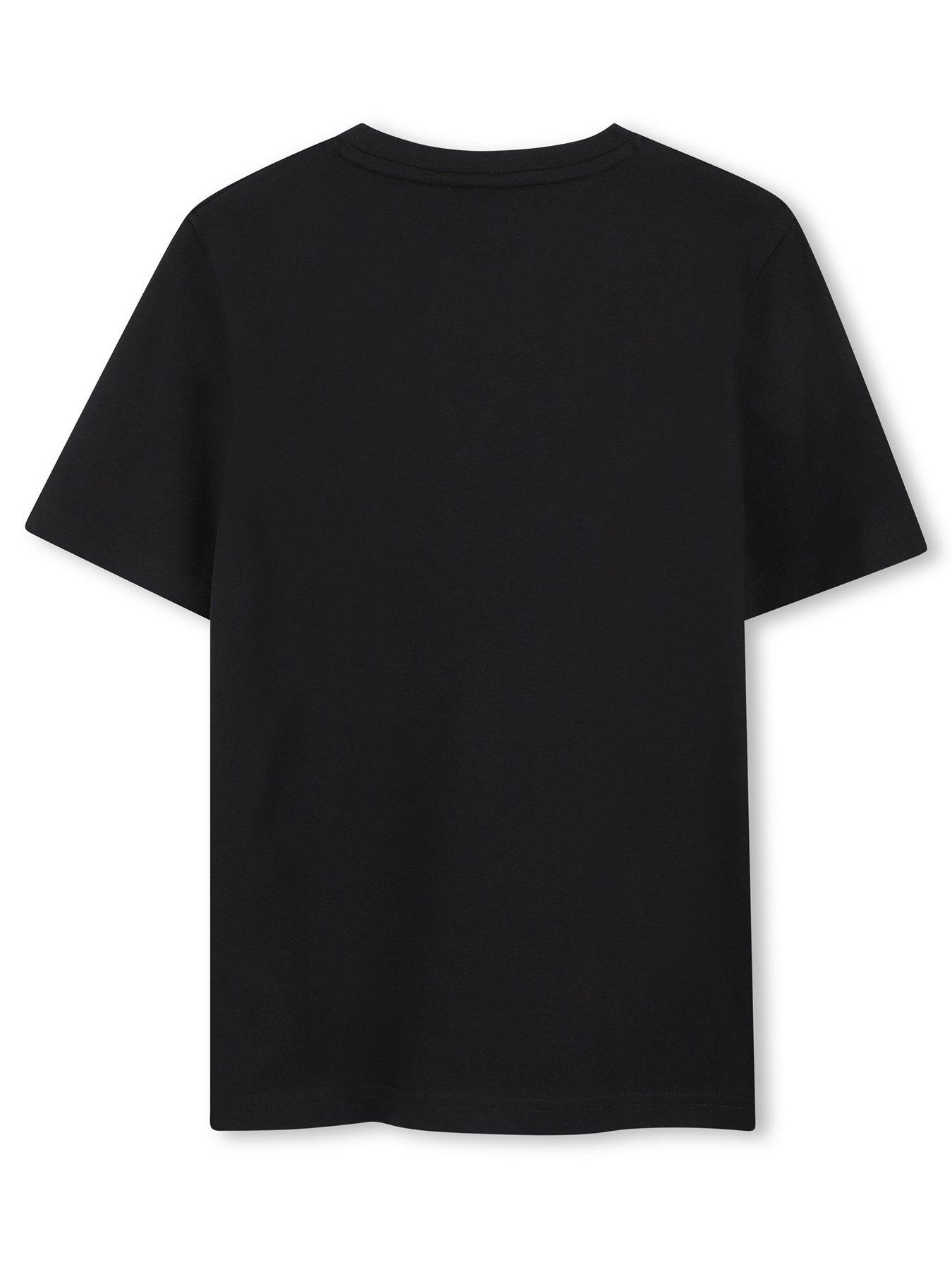  image of boss-boys-multi-logo-short-sleeve-t-shirt-black