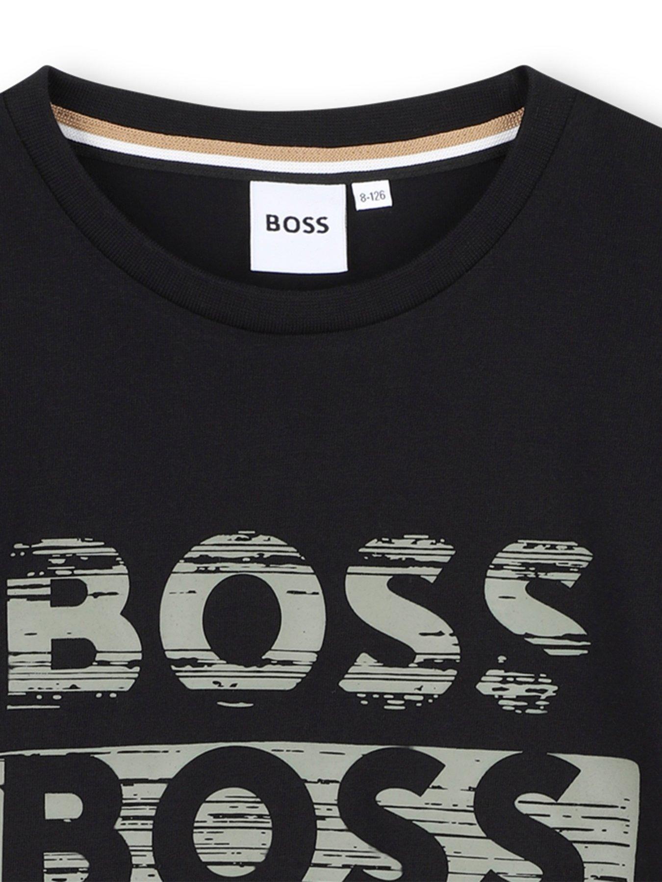  image of boss-boys-multi-logo-short-sleeve-t-shirt-black